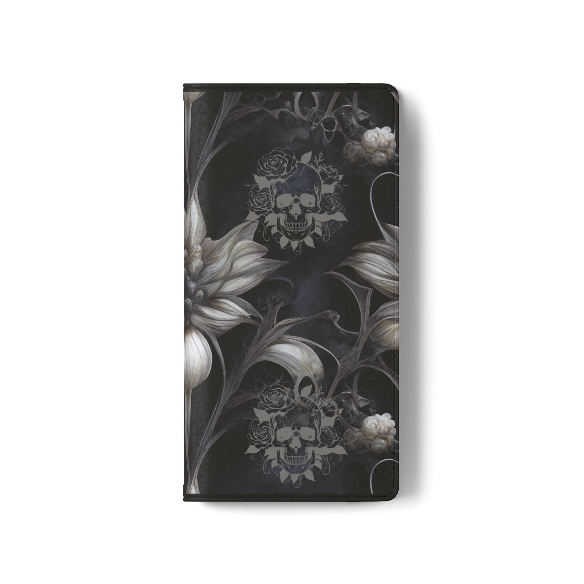 Goth Botanical Flip Wallet Case for iPhone and Samsung Galaxy Phones