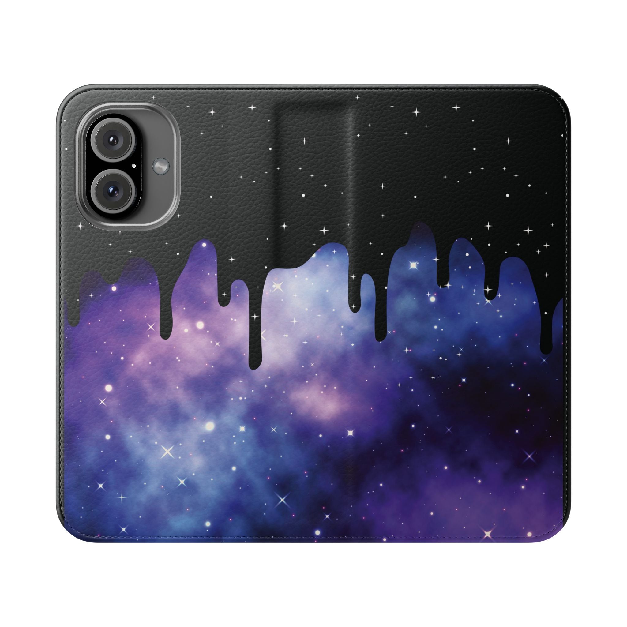 Pastel Goth Drippy Galaxy Flip Wallet Phone Case - Wallet Case for Samsung and iPhone - Gothic Style Wallet Phone Cases