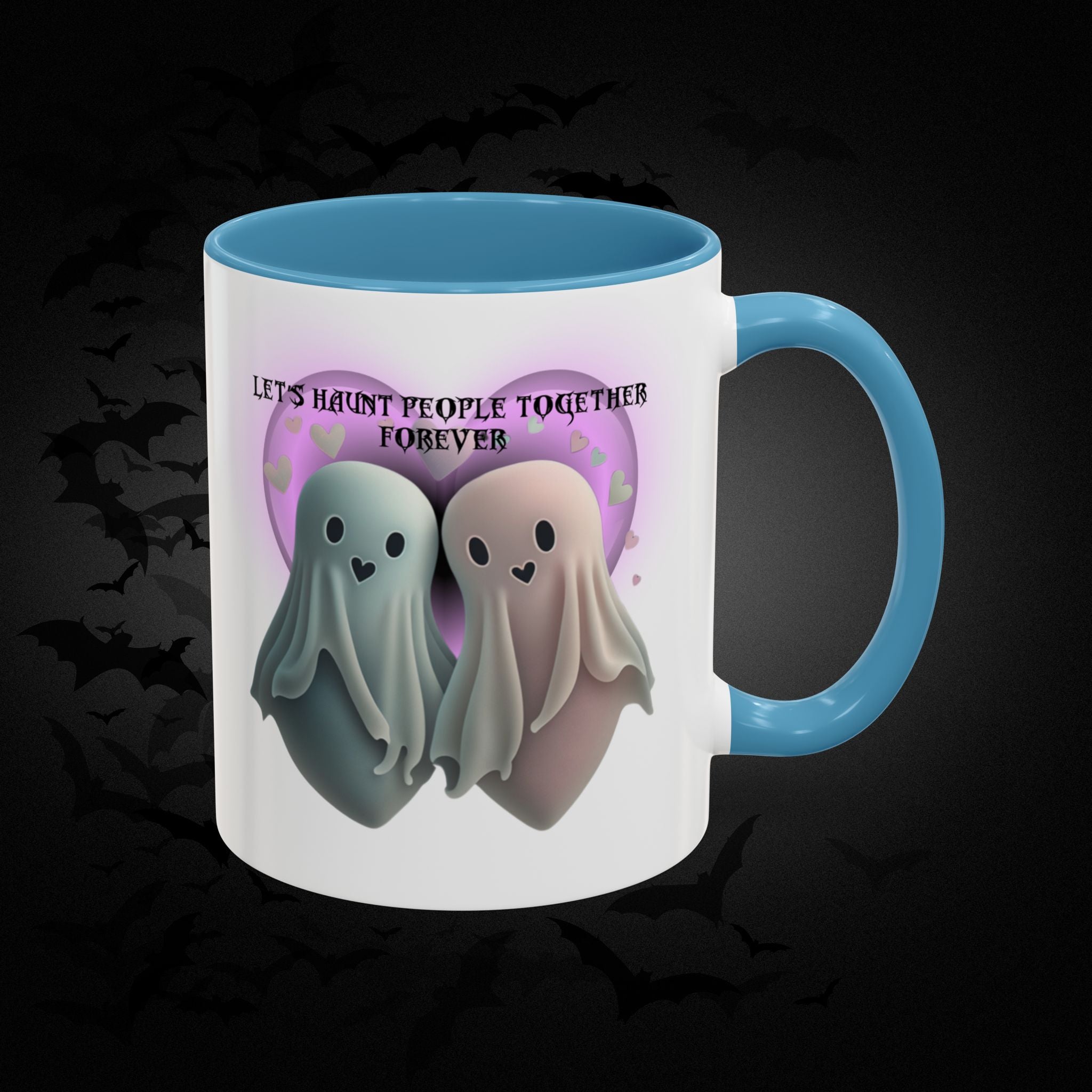 Let's Haunt People Together Forever Coffee Mug — Valloween Ghost Couple Accent Mug