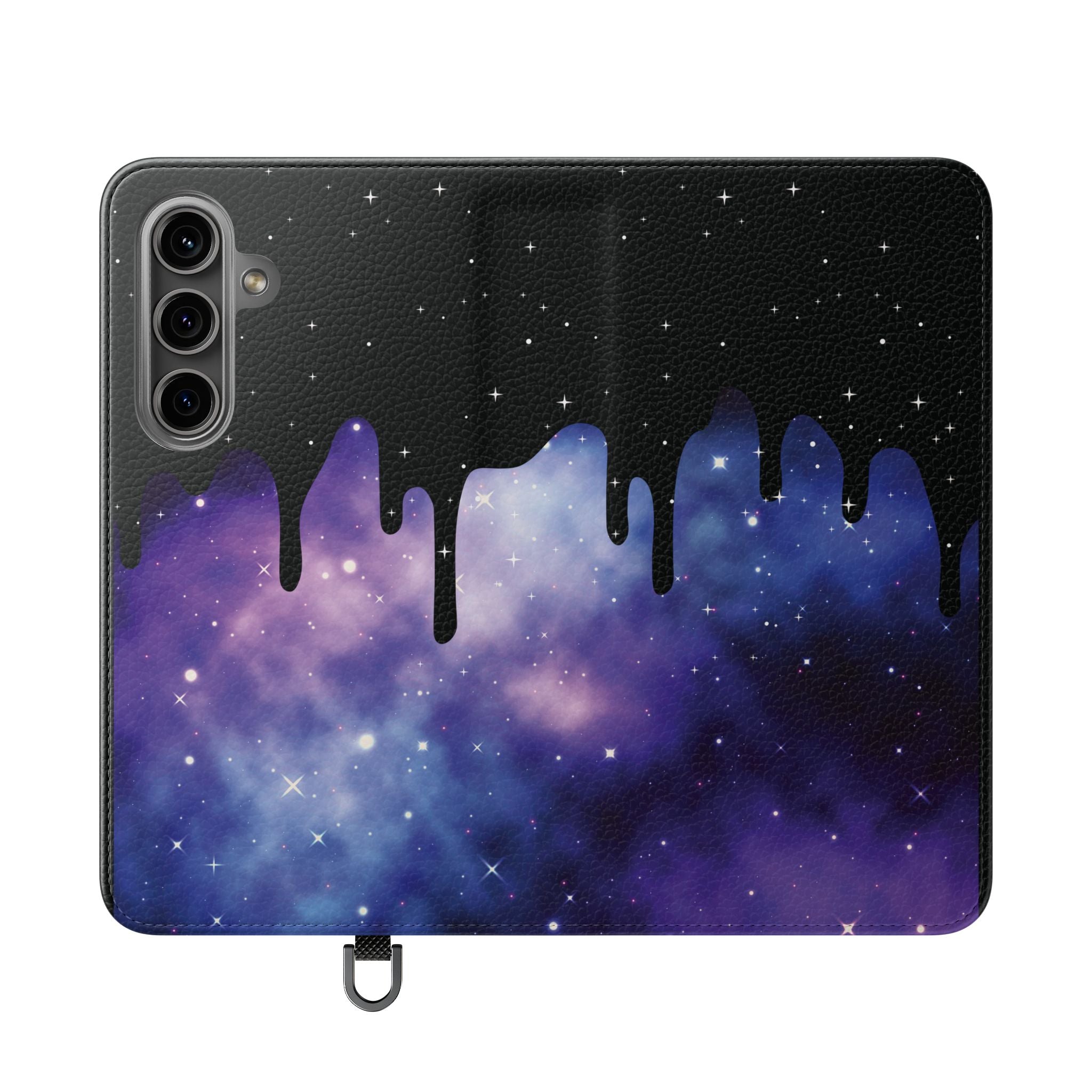 Pastel Goth Drippy Galaxy Flip Wallet Phone Case - Wallet Case for Samsung and iPhone - Gothic Style Wallet Phone Cases