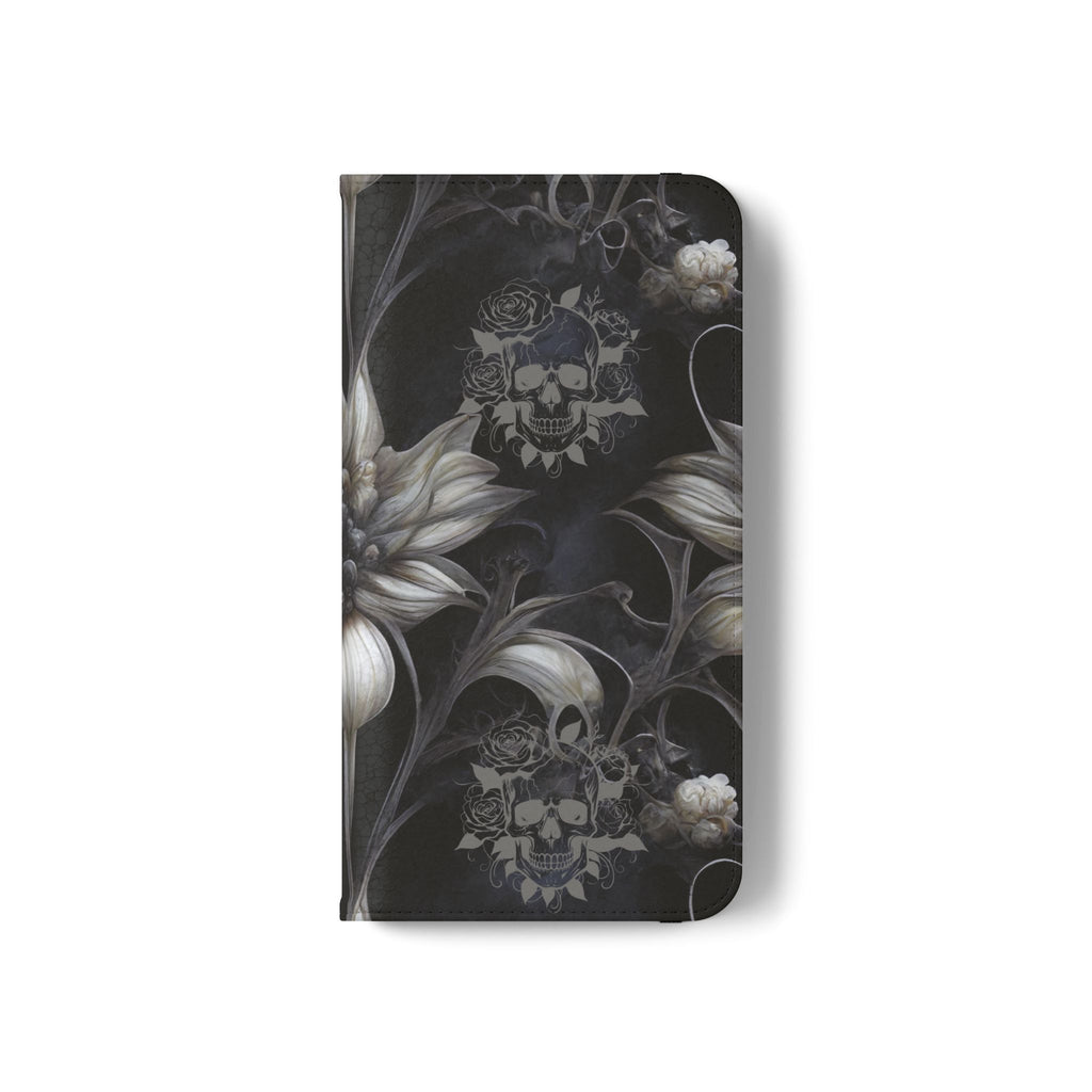 Goth Botanical Flip Wallet Case for iPhone and Samsung Galaxy Phones