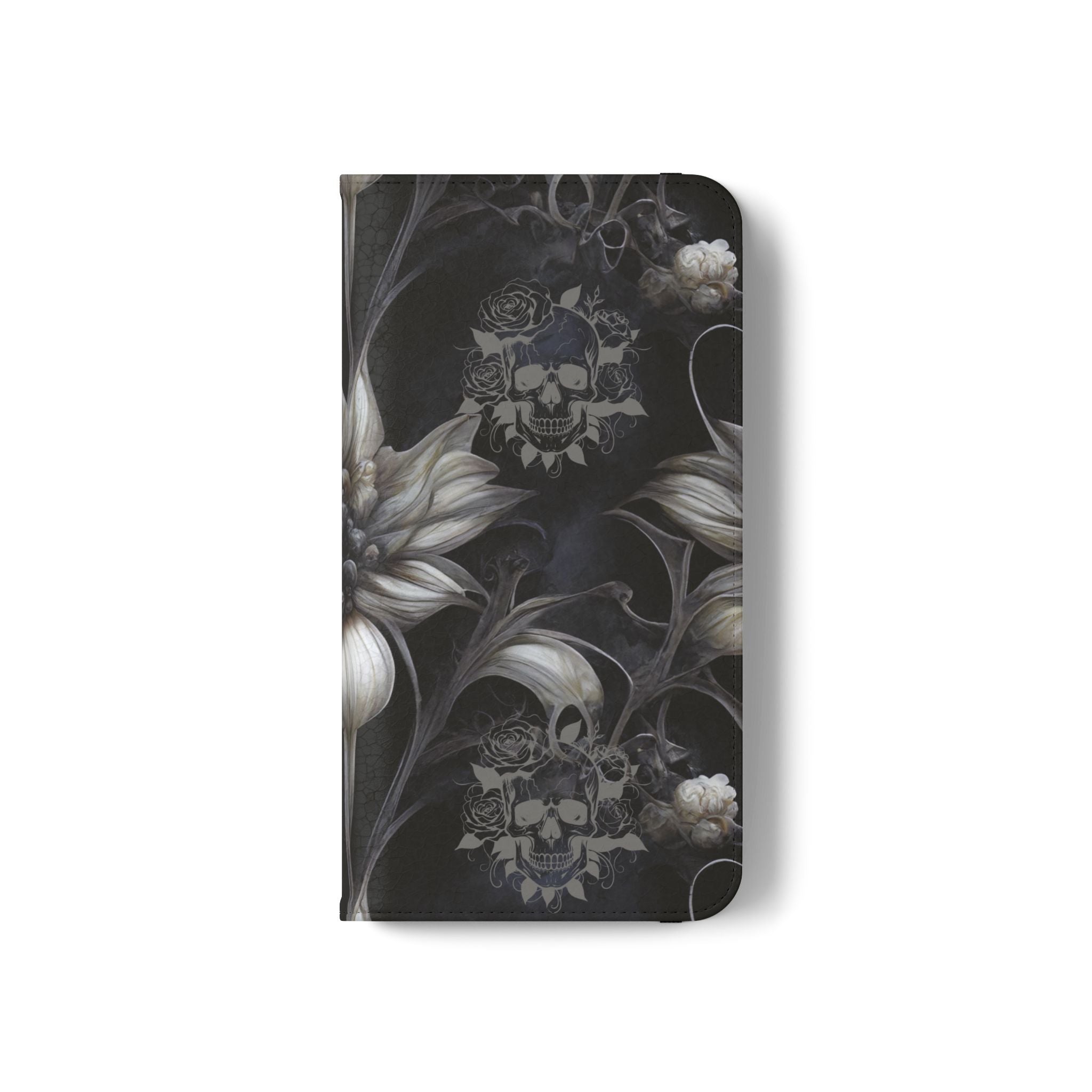 Goth Botanical Flip Wallet Case for iPhone and Samsung Galaxy Phones