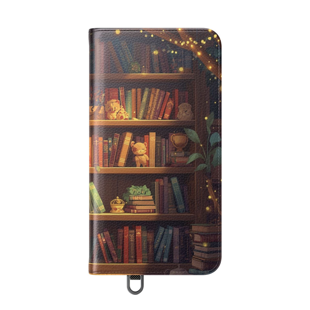 Whimsigoth Bookcase Wallet Flip Case - Romantasy Reader Phone Wallet - Book Pattern Flip Case - Bookish Phone Case