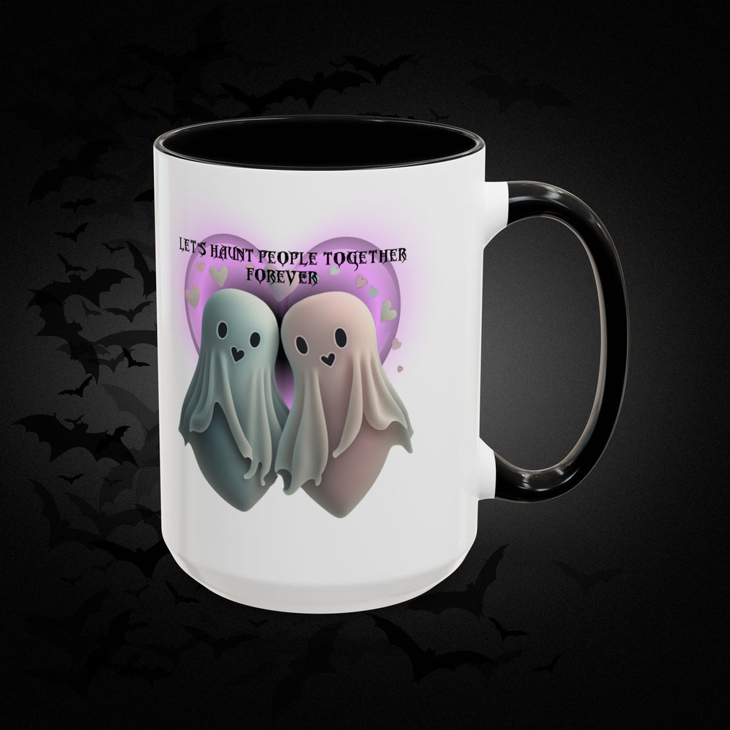Let's Haunt People Together Forever Coffee Mug — Valloween Ghost Couple Accent Mug