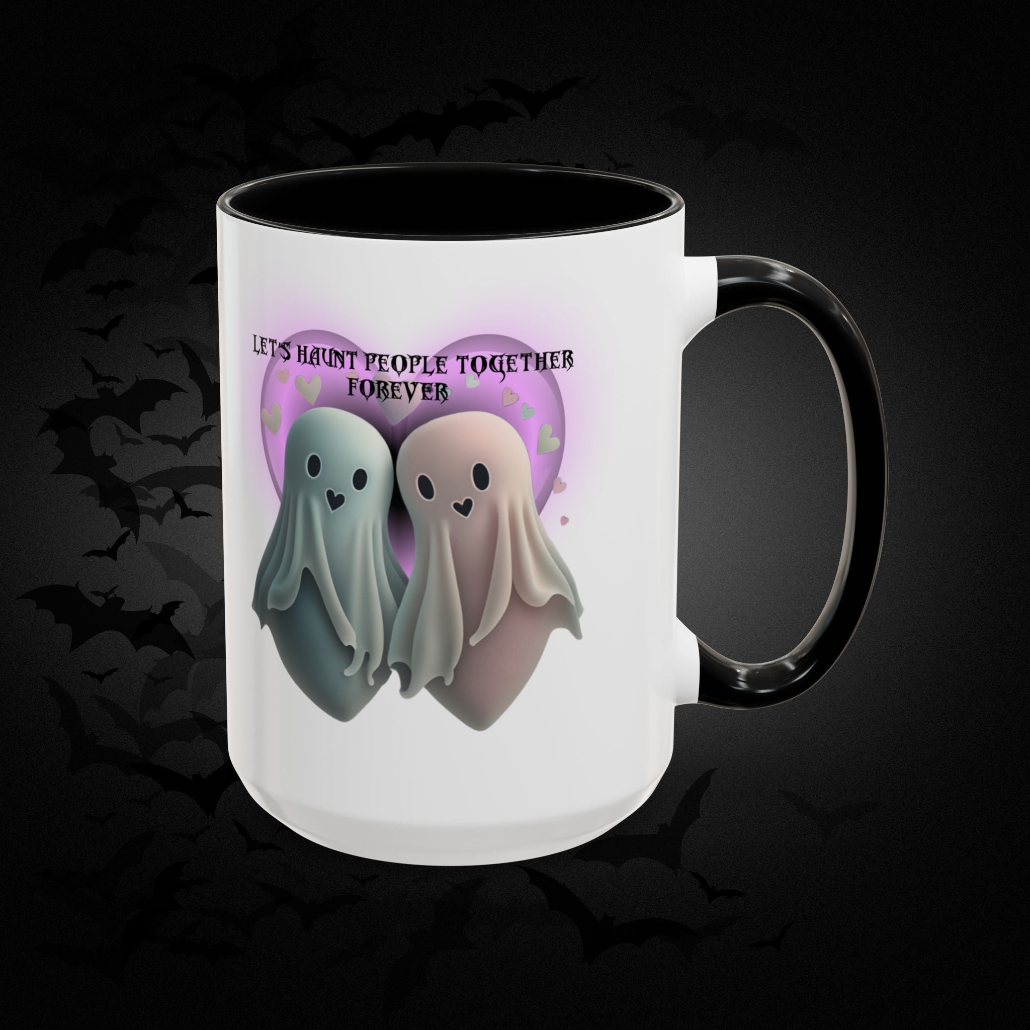 Let's Haunt People Together Forever Coffee Mug — Valloween Ghost Couple Accent Mug