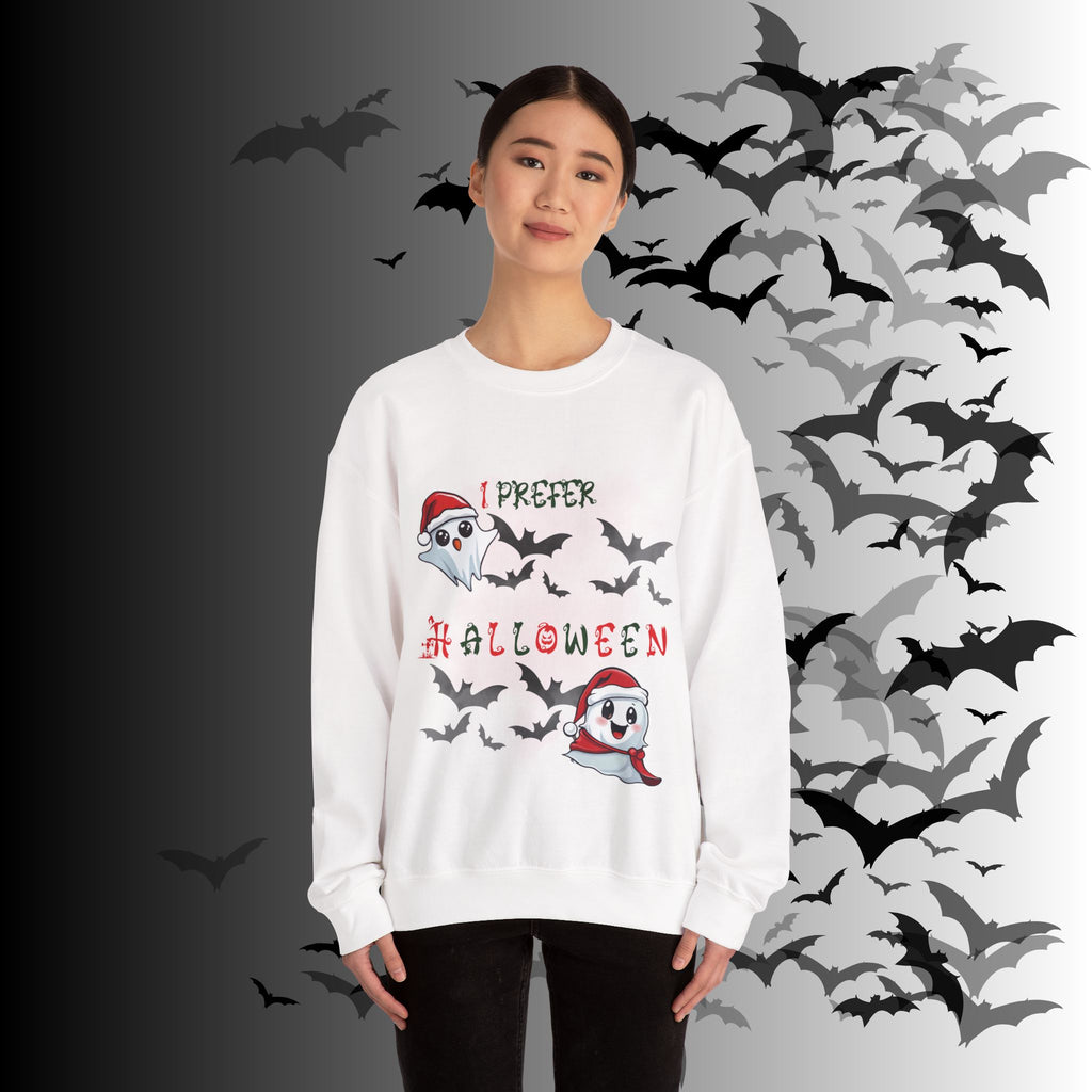 I Prefer Halloween Ghost Crewneck Sweatshirt — Kawaii Gothic Christmas