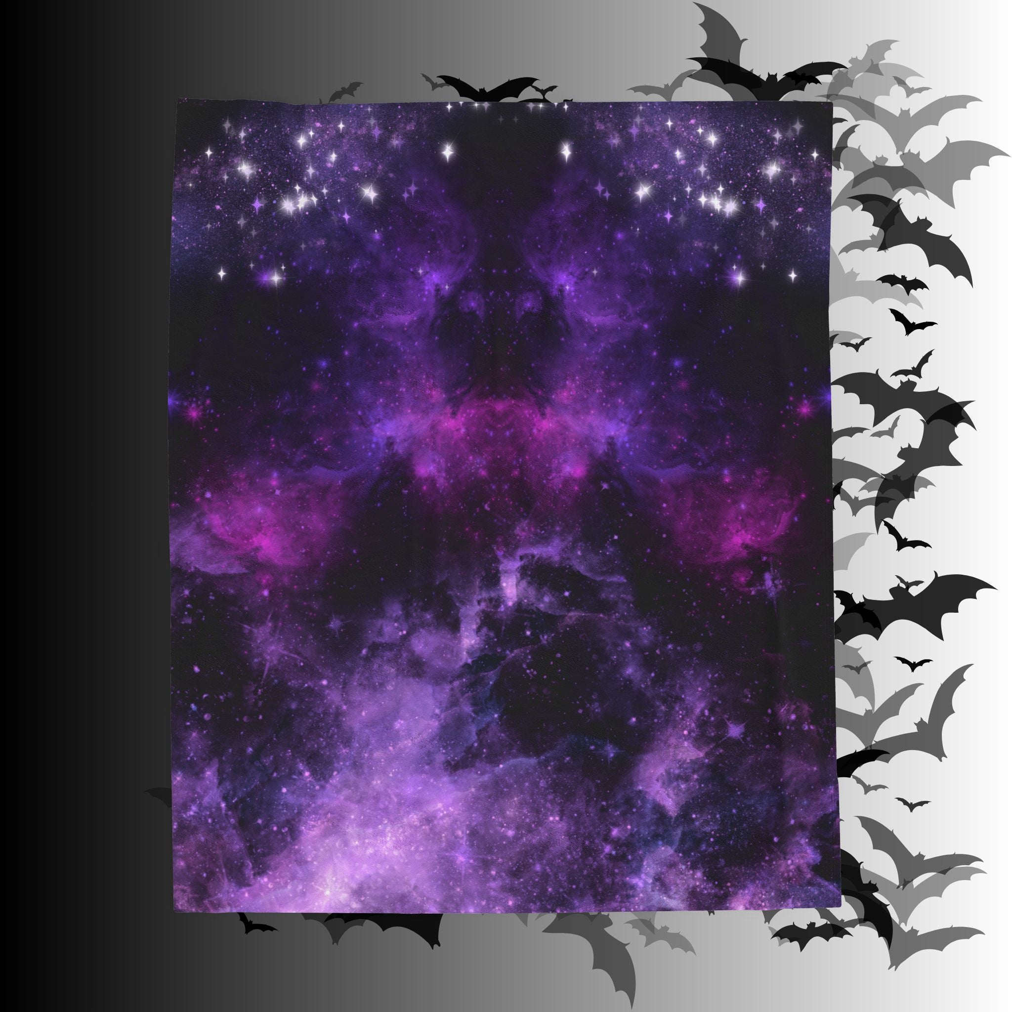 Pastel Goth Purple Galaxy Throw Blanket — Cosmic Nebula Home Decor