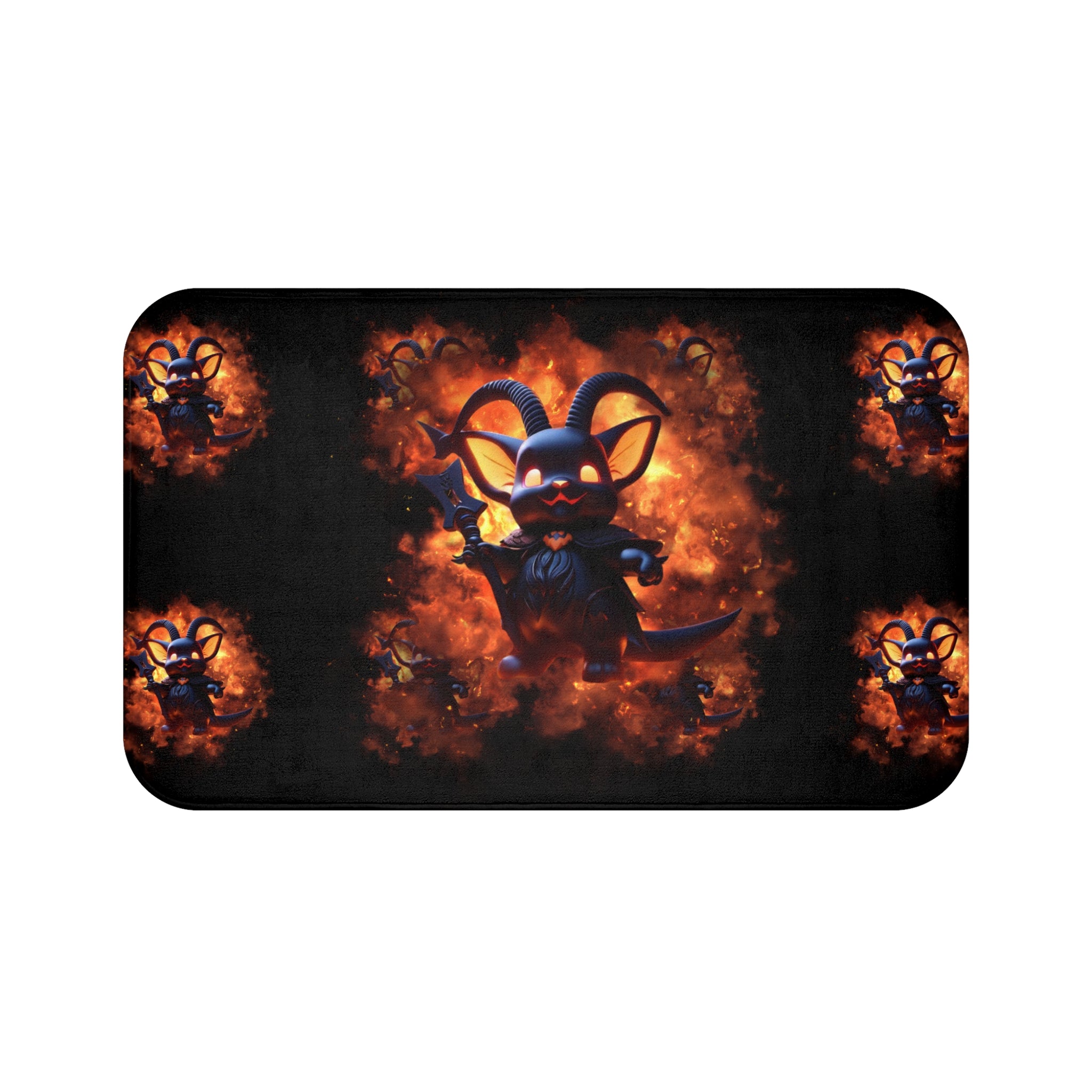 Whimsigoth Kawaii Baphomet Bath Mat — Cute Gothic Bathroom Decor