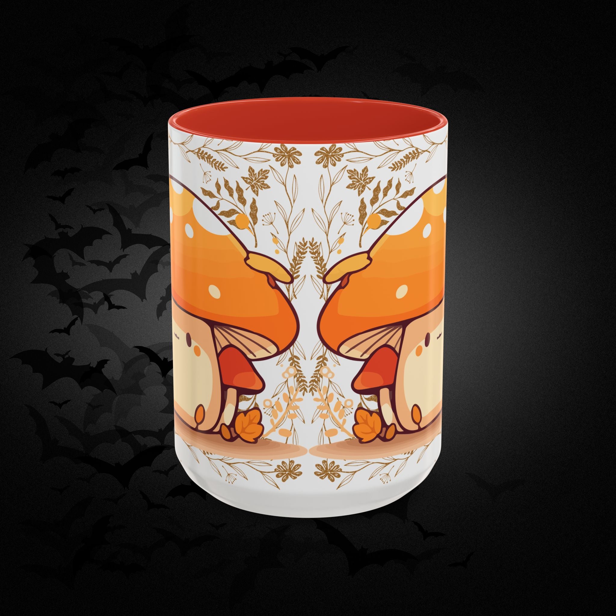 Autumn Mushroom Cute Coffee Mug — Fall Kawaii Accent Mug (11/15oz)