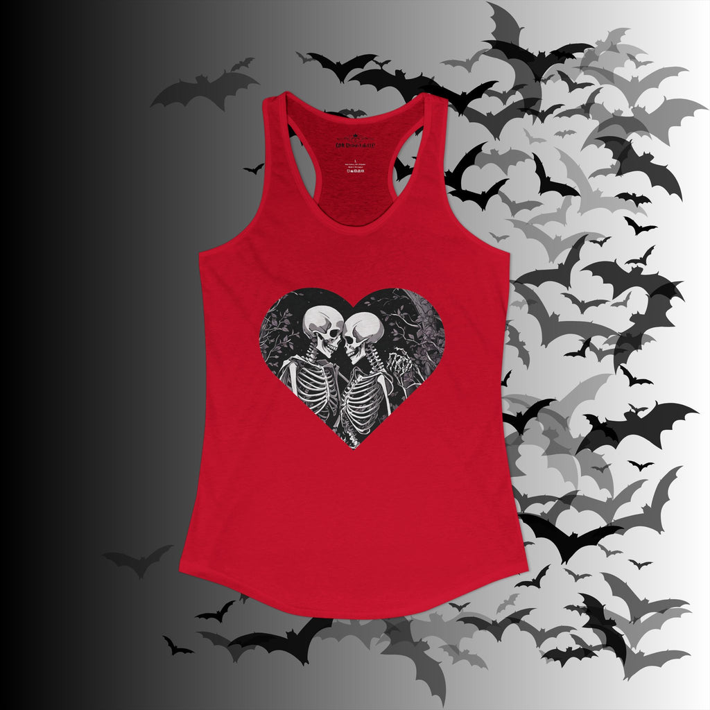 Gothic Skeleton Heart "Forever Yours" Racerback Tank Top — Dark Romance Front & Back