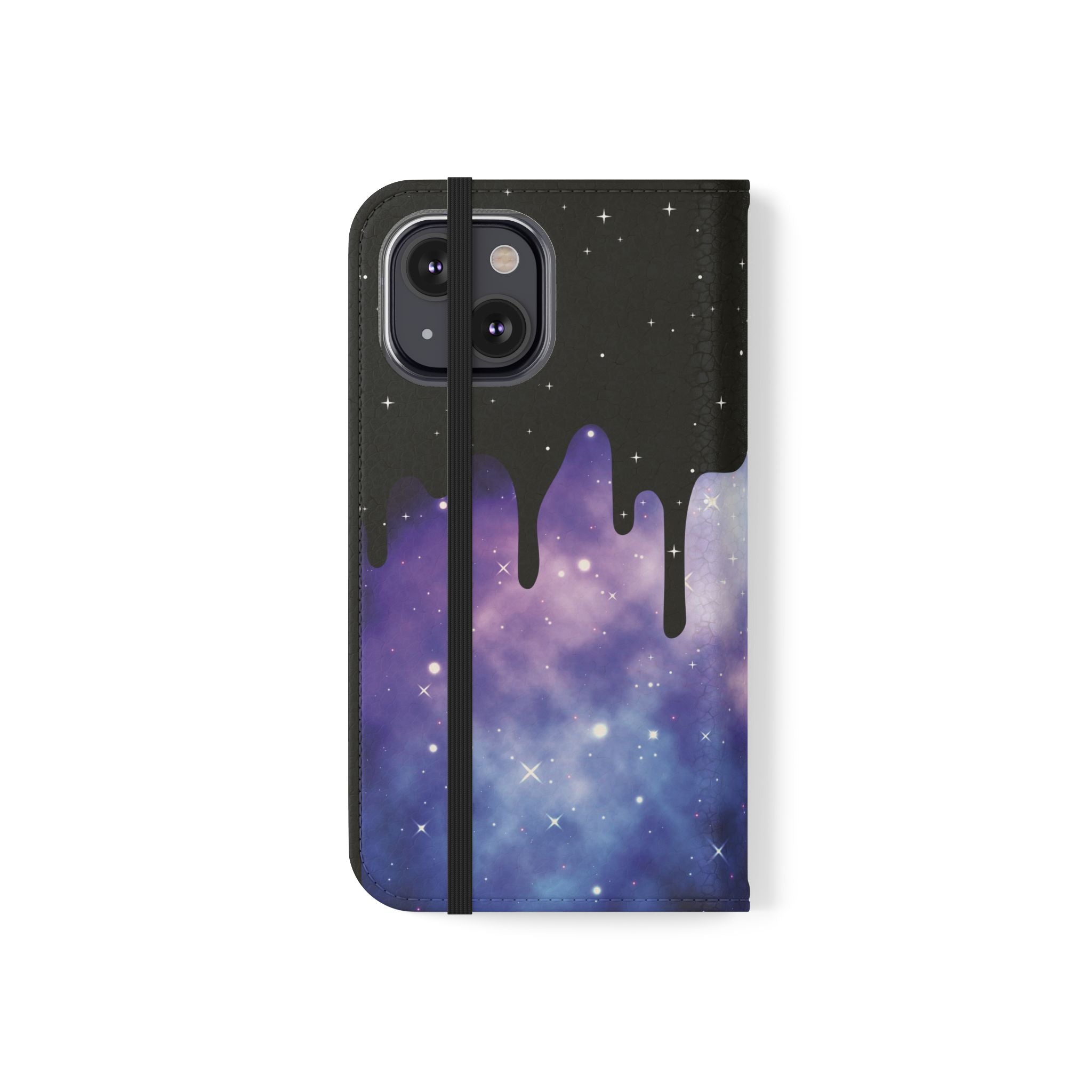 Pastel Goth Drippy Galaxy Flip Wallet Phone Case - Wallet Case for Samsung and iPhone - Gothic Style Wallet Phone Cases