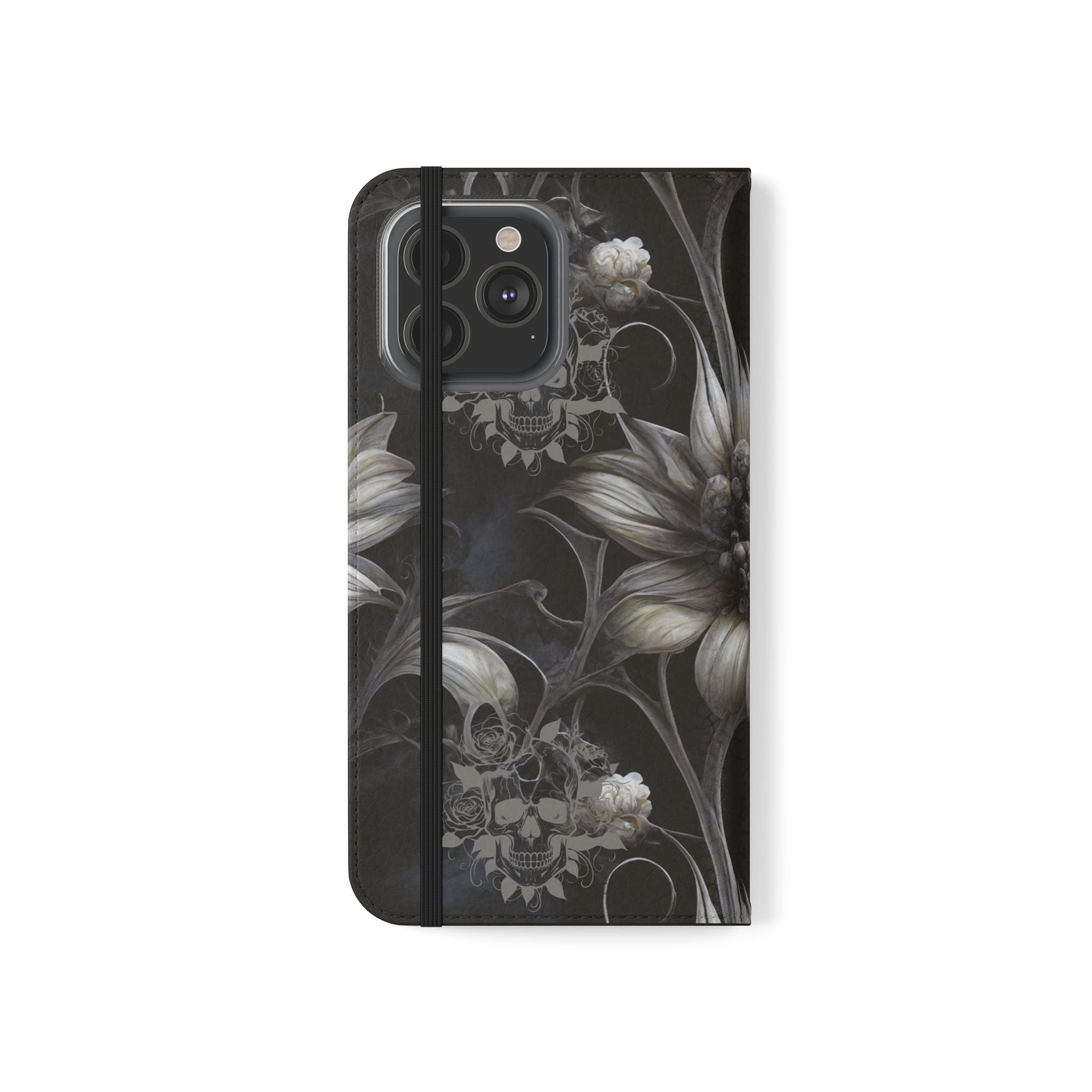Goth Botanical Flip Wallet Case for iPhone and Samsung Galaxy Phones