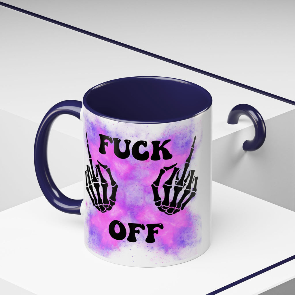 Good Morning Beautiful Fuck Off Skeleton Hands Accent Coffee Mug