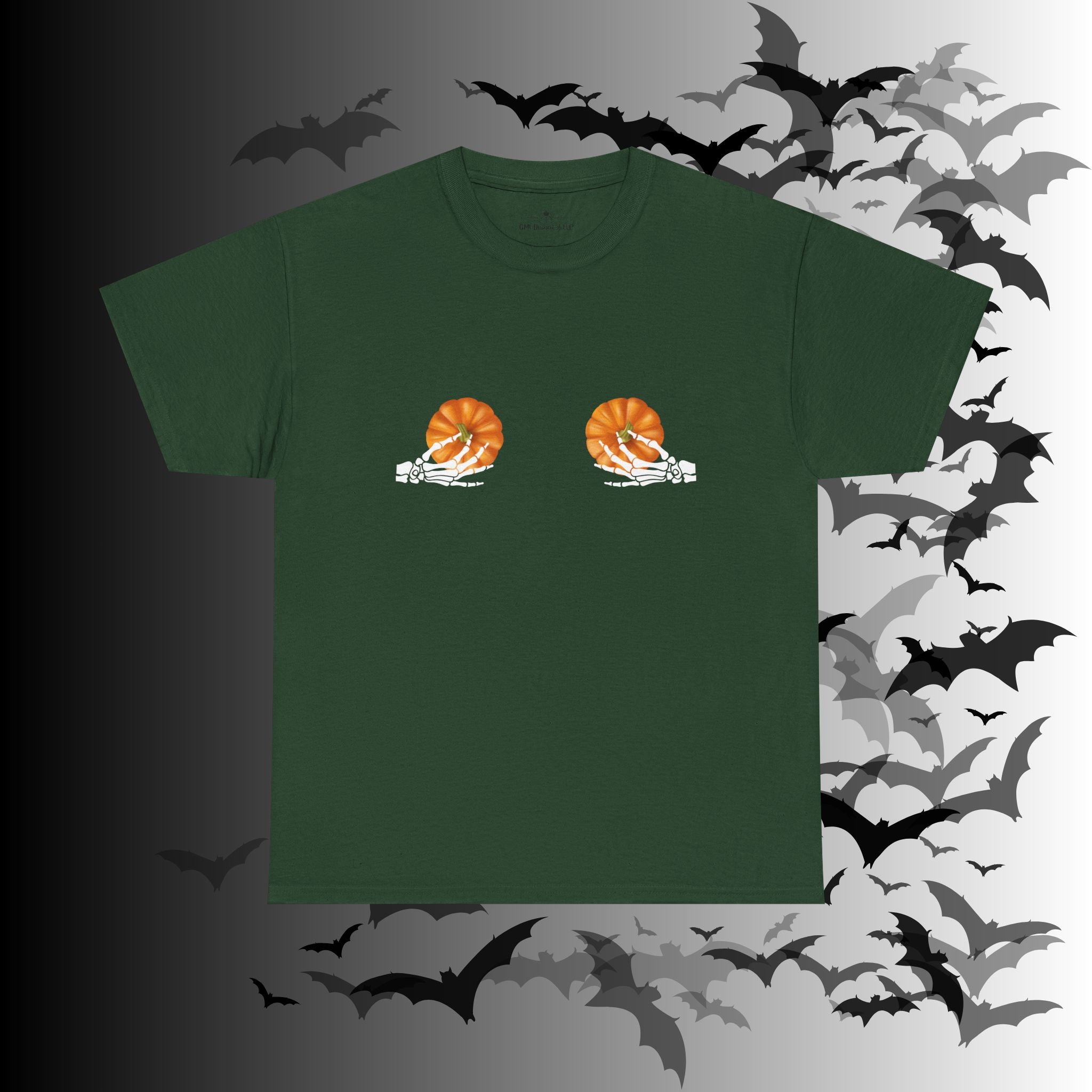 Skeleton Hands Pumpkin Halloween T-Shirt — Funny Spooky Season Tee