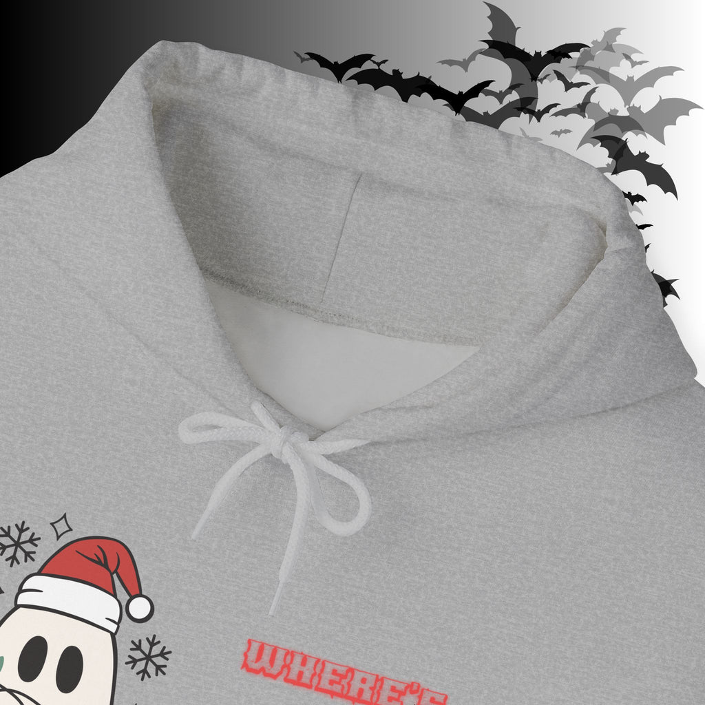 Where's Your Decorations Ghost Hoodie — Funny Gothic Christmas Pullover