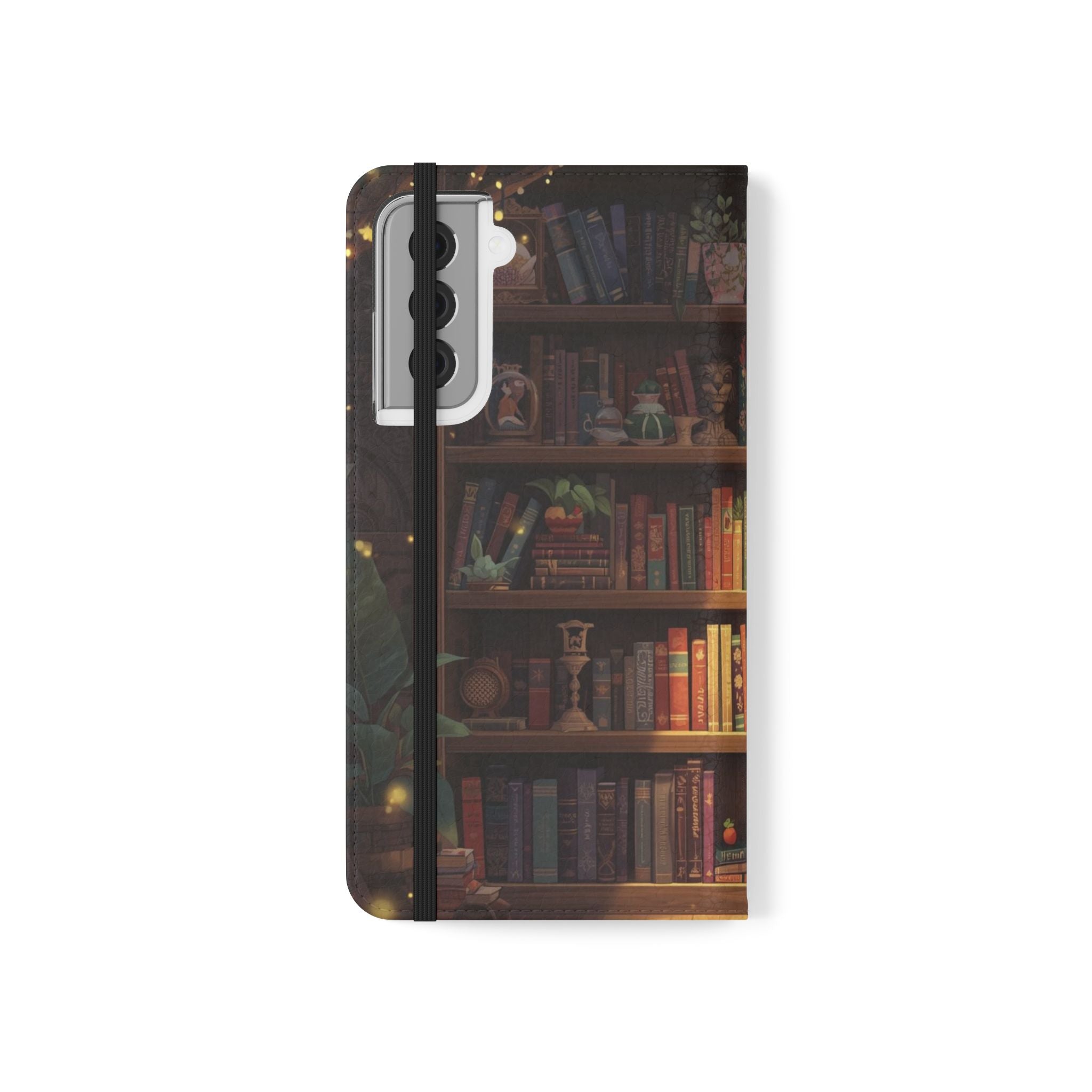 Whimsigoth Bookcase Wallet Flip Case - Romantasy Reader Phone Wallet - Book Pattern Flip Case - Bookish Phone Case