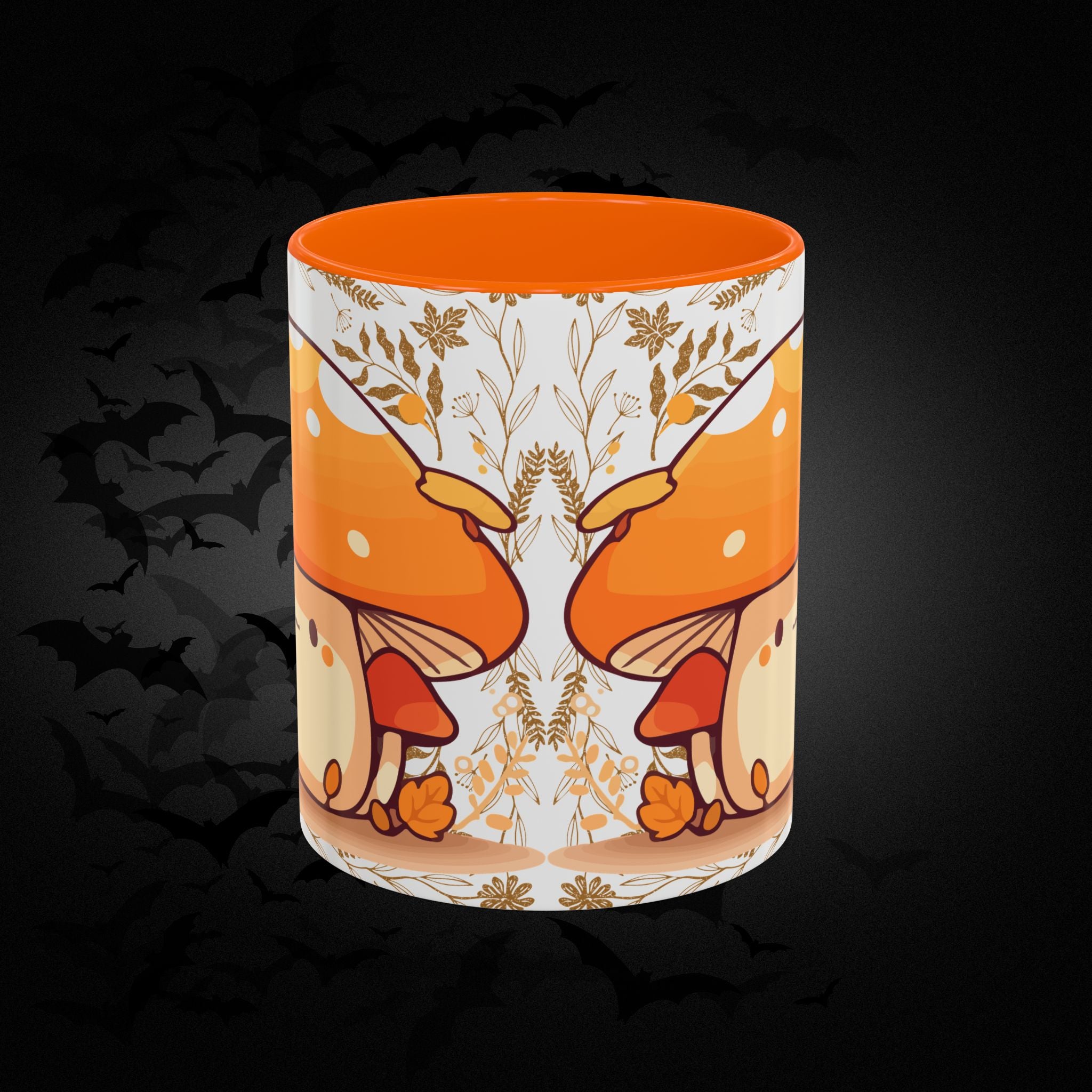 Autumn Mushroom Cute Coffee Mug — Fall Kawaii Accent Mug (11/15oz)