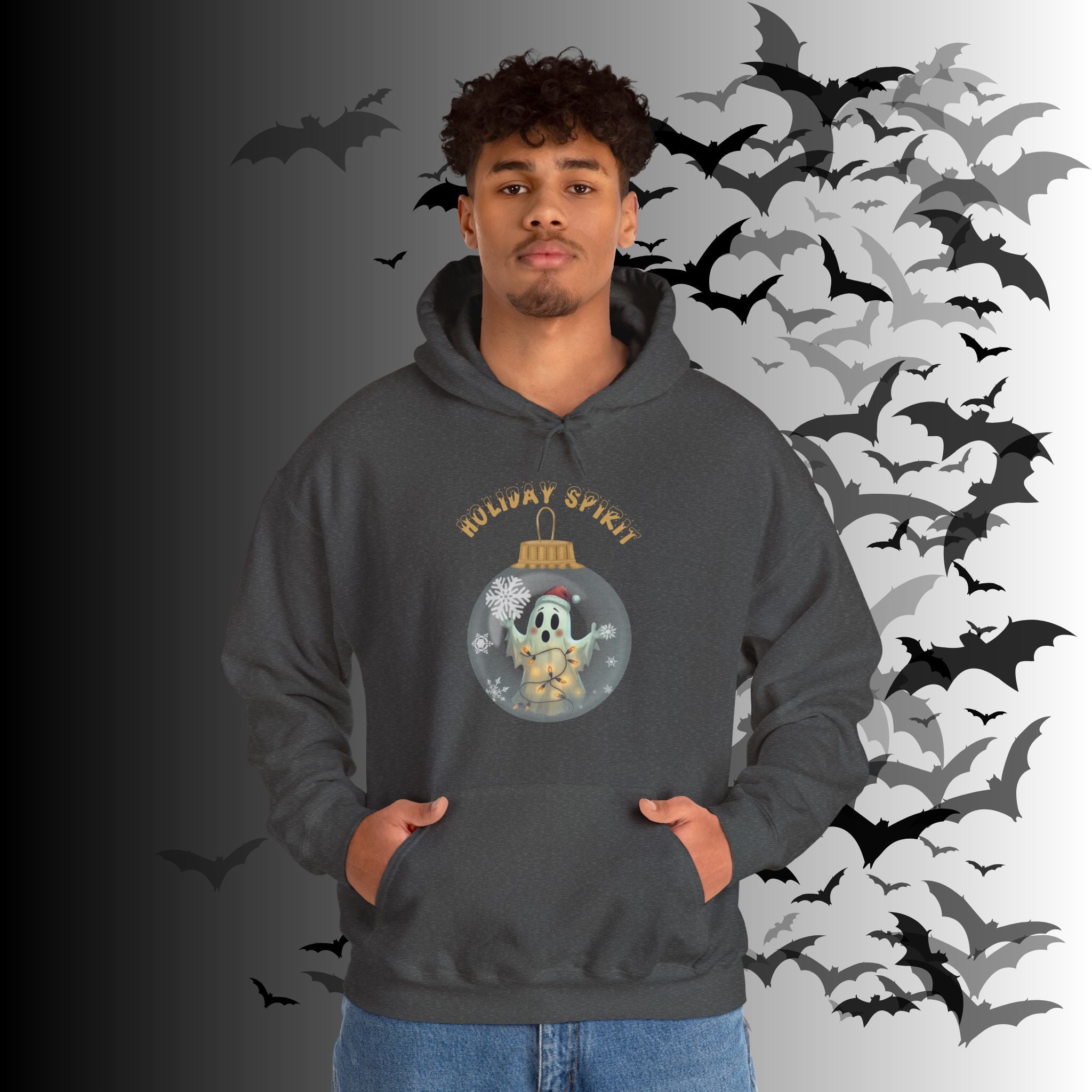 Holiday Spirit Hoodie — Ghost Christmas Ornament Gothmas Pullover