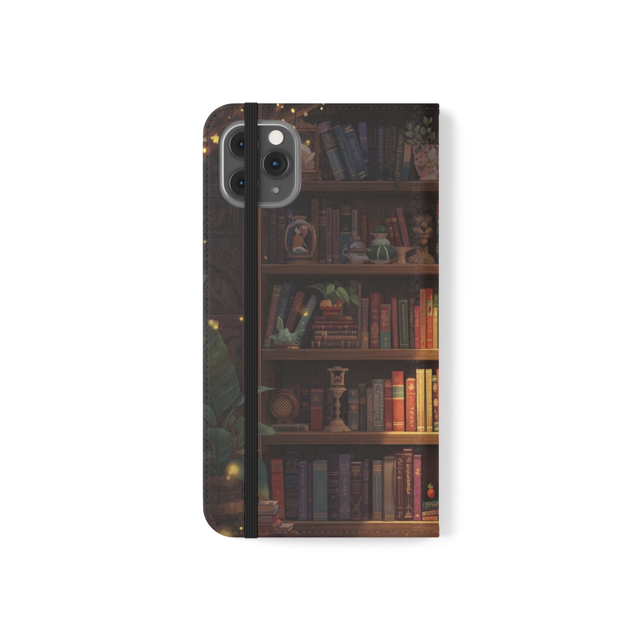 Whimsigoth Bookcase Wallet Flip Case - Romantasy Reader Phone Wallet - Book Pattern Flip Case - Bookish Phone Case