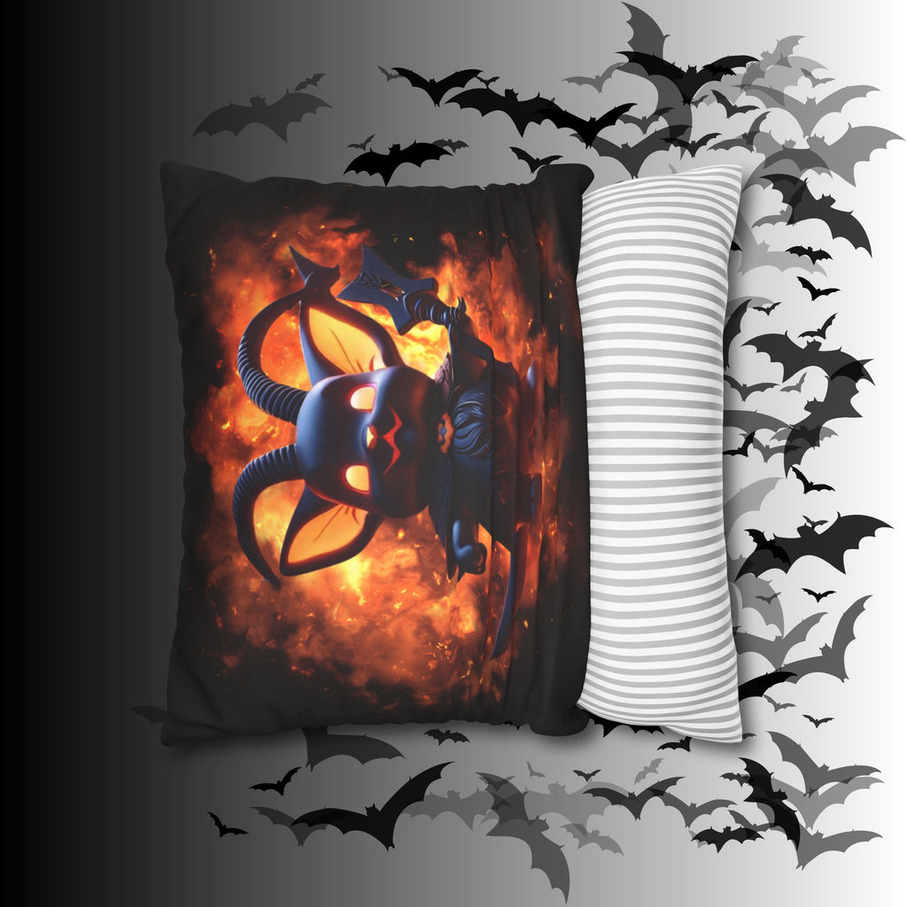 Cute Baphomet Throw Pillow — Gothic Occult Dark Home Decor