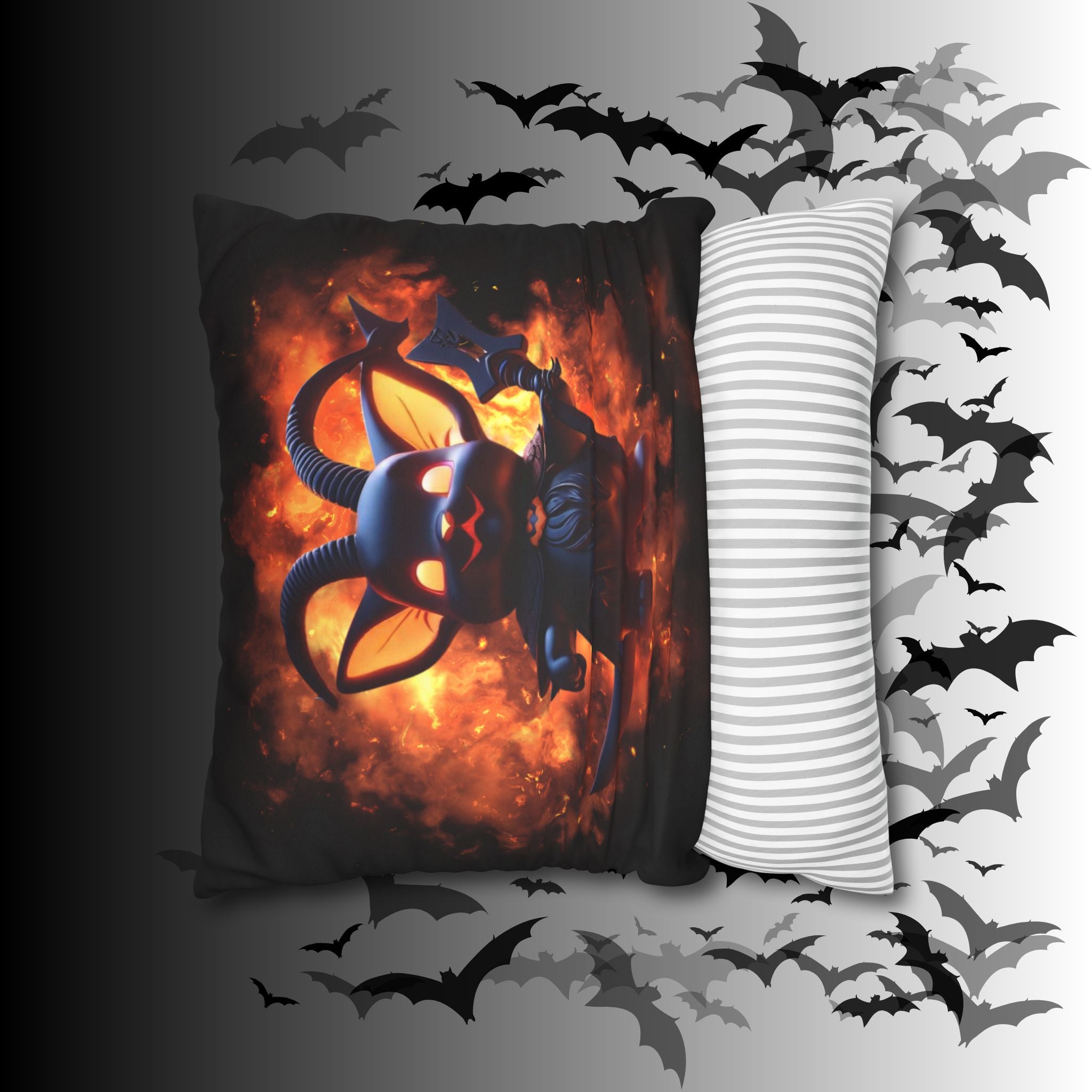 Cute Baphomet Throw Pillow — Gothic Occult Dark Home Decor