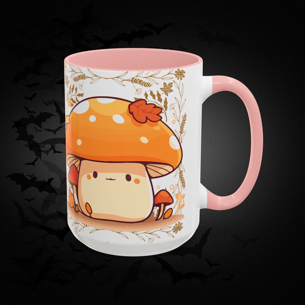 Autumn Mushroom Cute Coffee Mug — Fall Kawaii Accent Mug (11/15oz)
