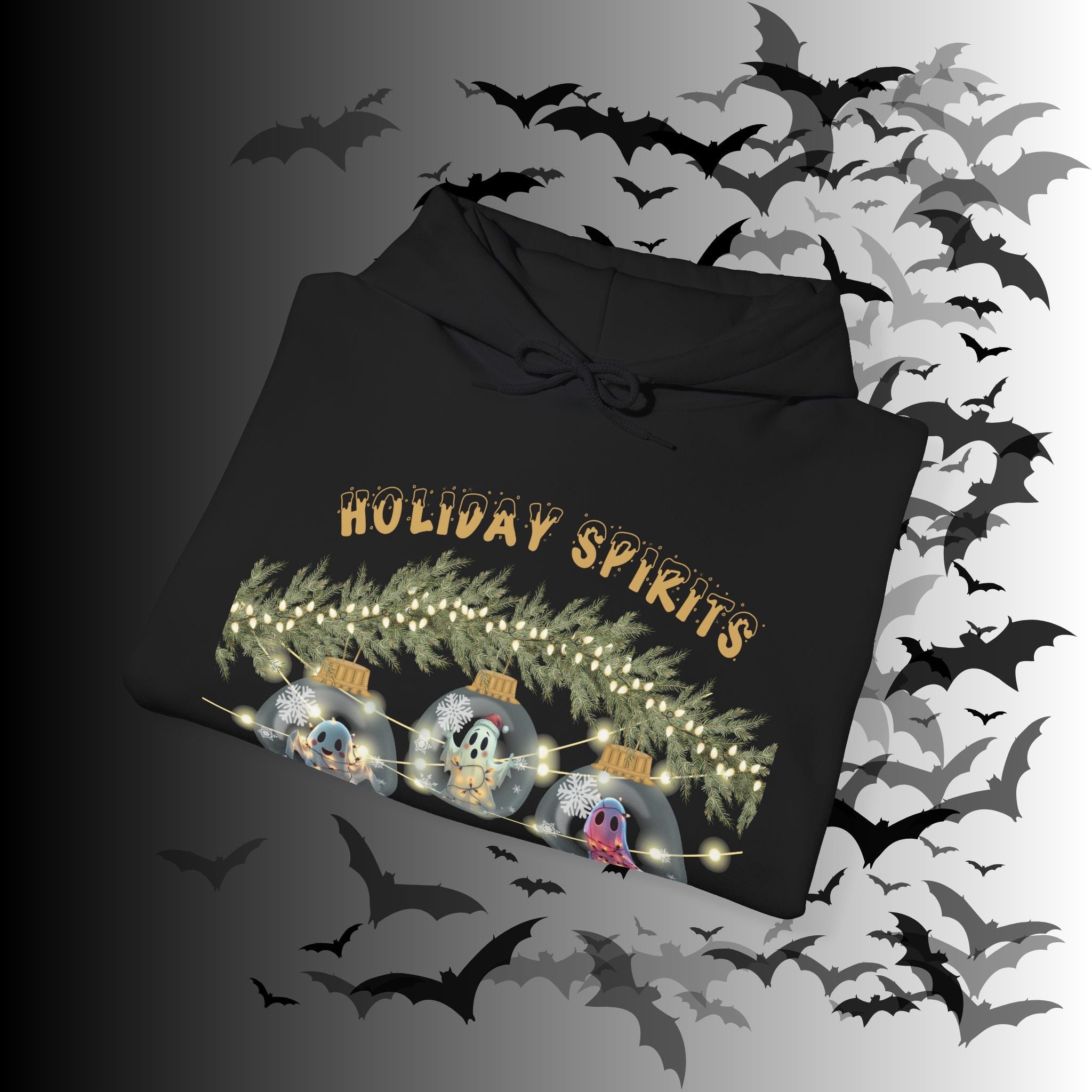 Holiday Spirits Hoodie — Ghost Christmas Ornament Gothmas Pullover