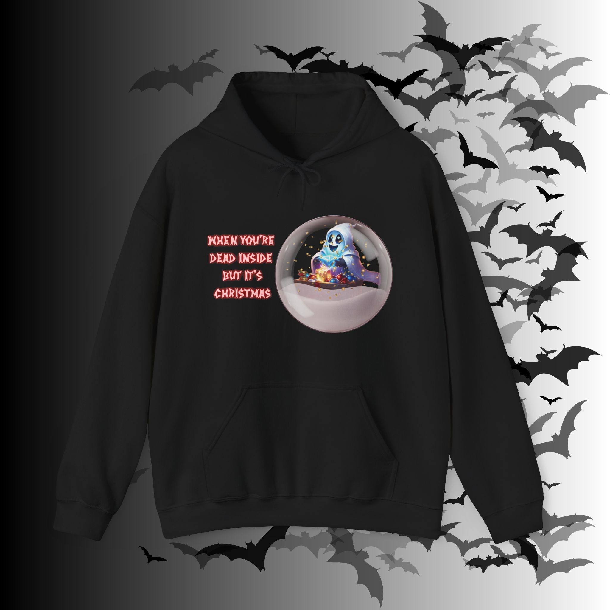 When You're Dead Inside But It's Christmas Hoodie — Ghost Snow Globe Pullover