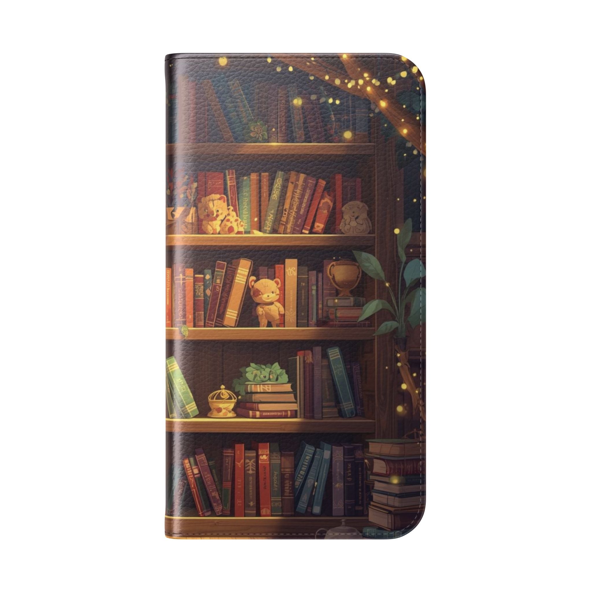 Whimsigoth Bookcase Wallet Flip Case - Romantasy Reader Phone Wallet - Book Pattern Flip Case - Bookish Phone Case