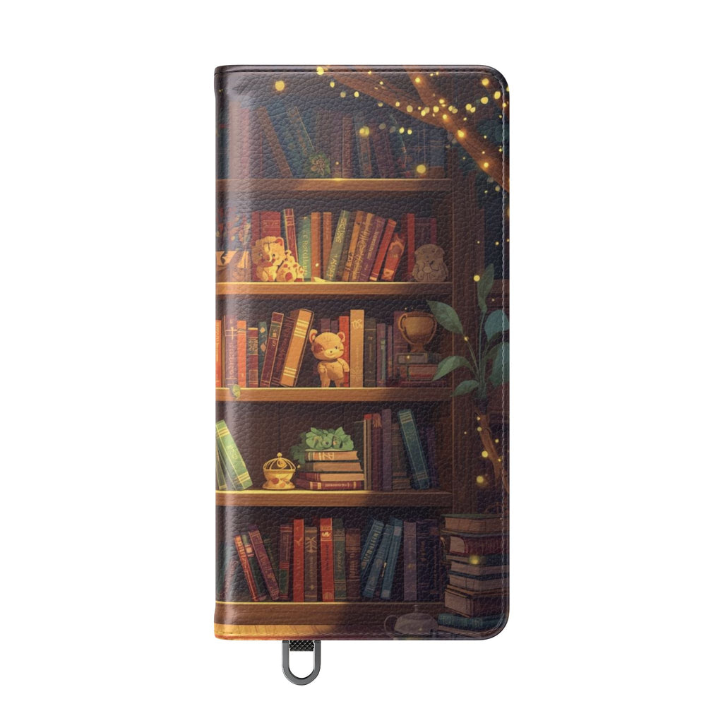 Whimsigoth Bookcase Wallet Flip Case - Romantasy Reader Phone Wallet - Book Pattern Flip Case - Bookish Phone Case