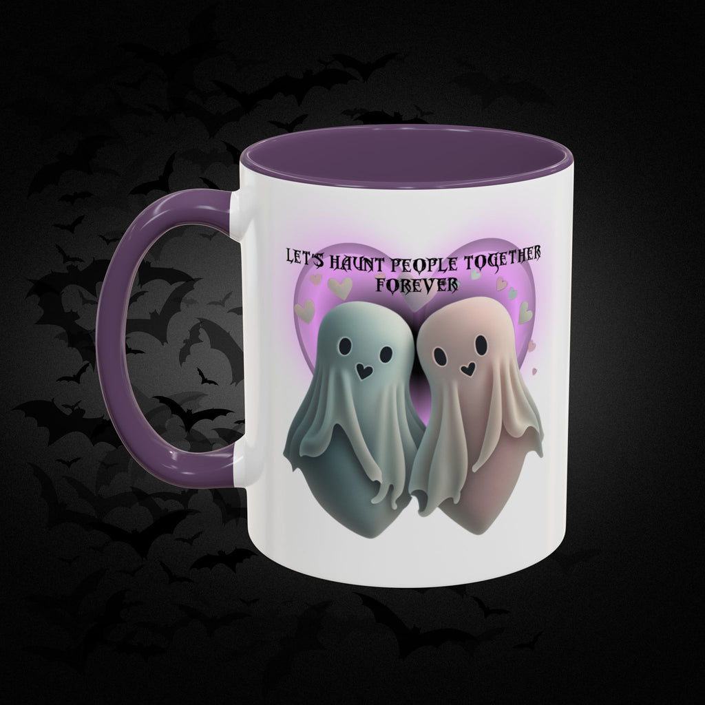 Let's Haunt People Together Forever Coffee Mug — Valloween Ghost Couple Accent Mug