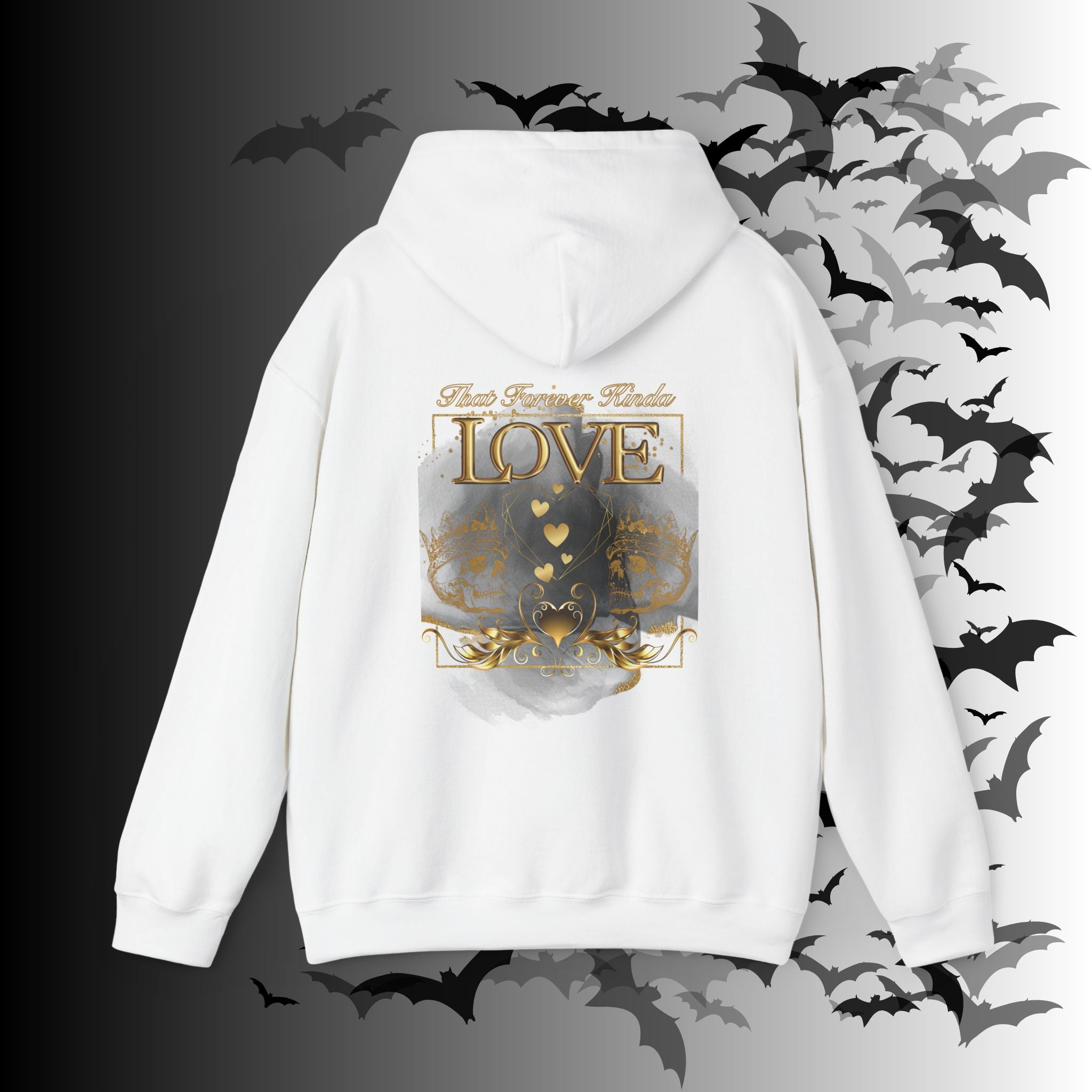 That Forever Kinda Love Hoodie — Gothic Gold Skull Couples Pullover