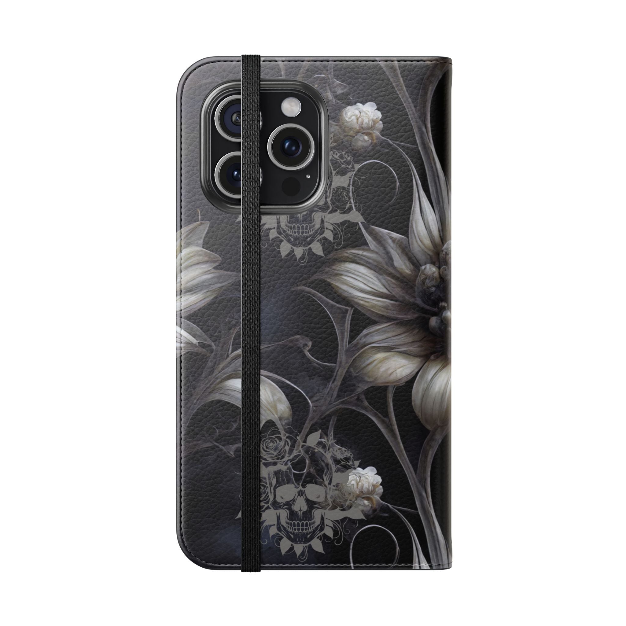 Goth Botanical Flip Wallet Case for iPhone and Samsung Galaxy Phones