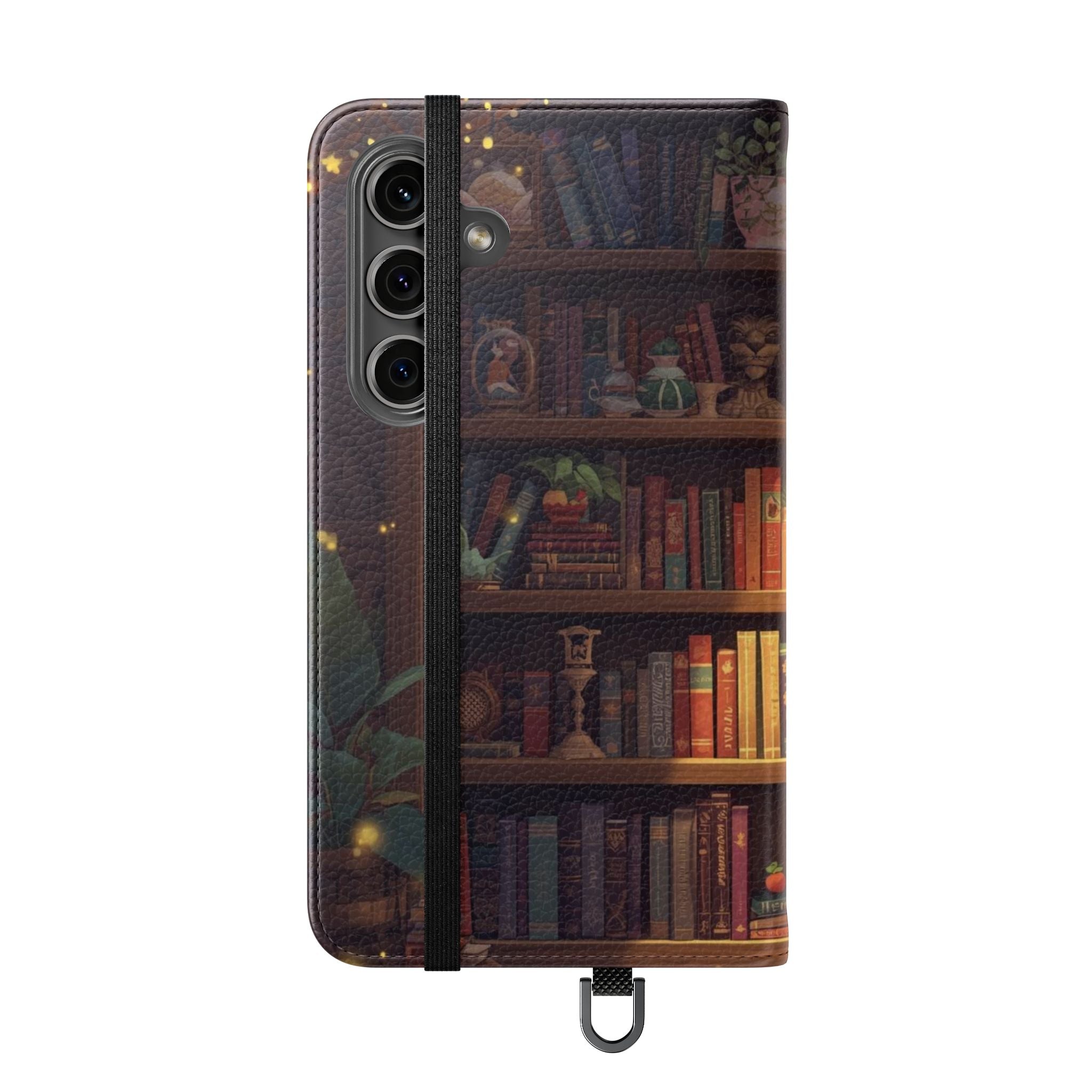 Whimsigoth Bookcase Wallet Flip Case - Romantasy Reader Phone Wallet - Book Pattern Flip Case - Bookish Phone Case