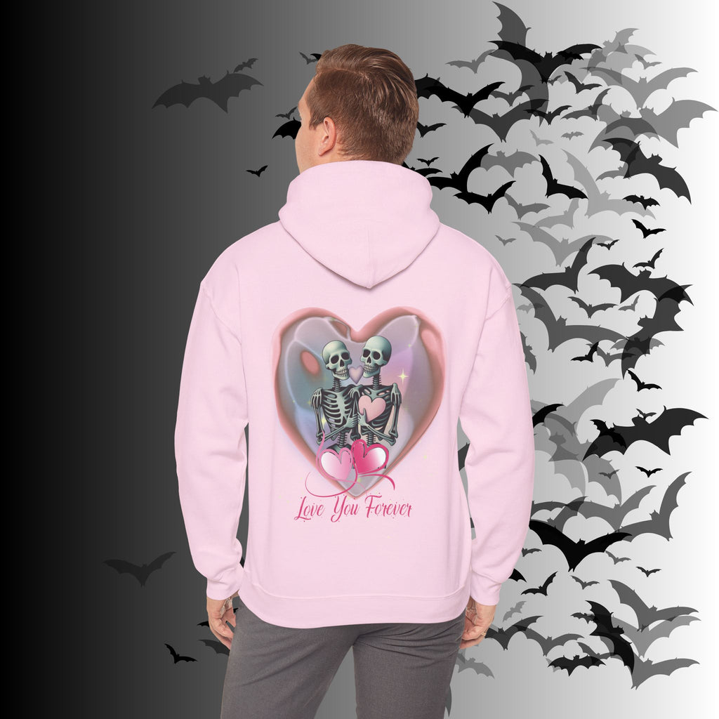 Love You Forever Skeleton Hoodie — Gothic Valentine's Couples Pullover