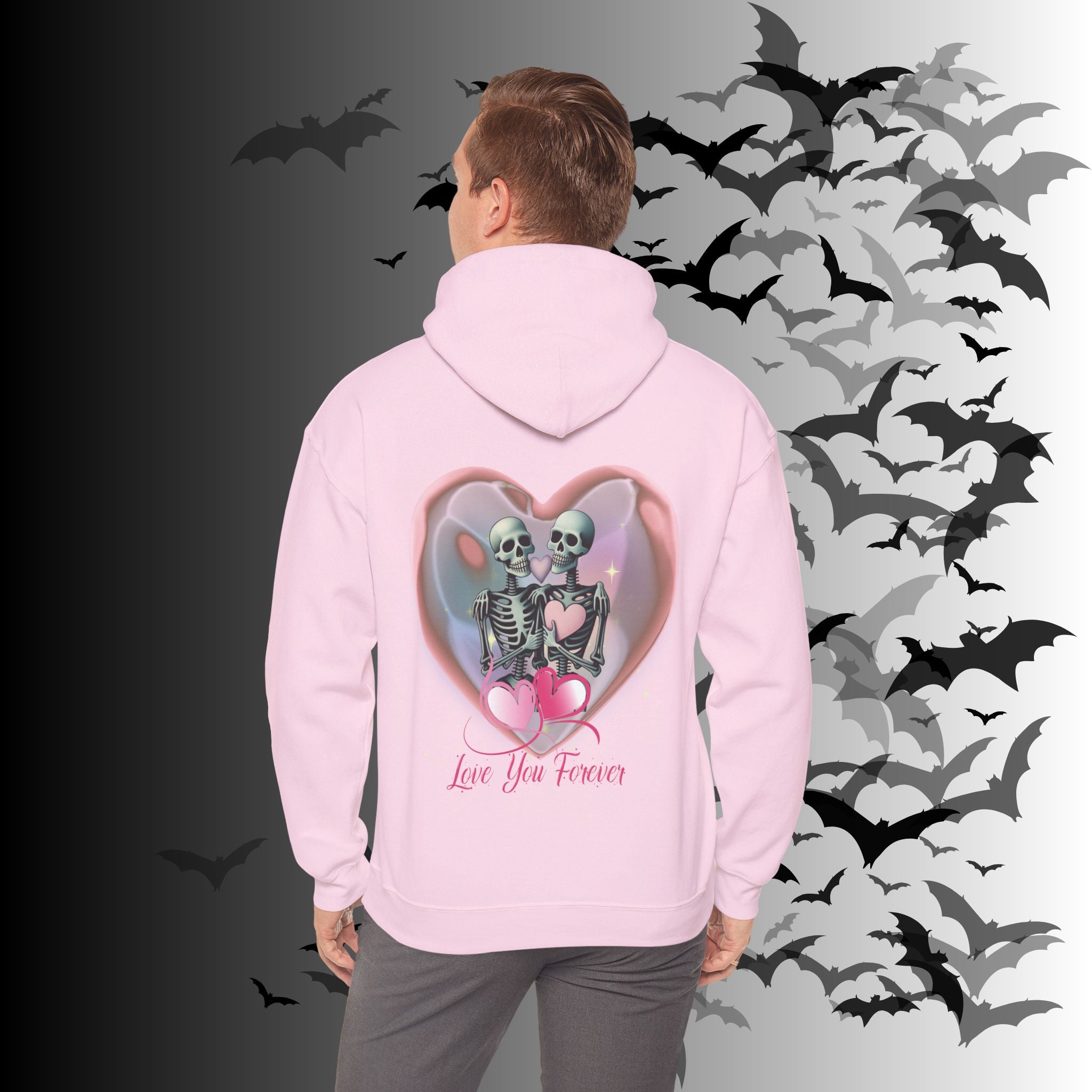 Love You Forever Skeleton Hoodie — Gothic Valentine's Couples Pullover
