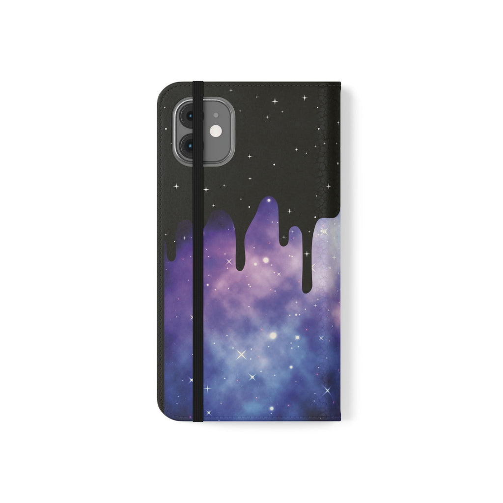 Pastel Goth Drippy Galaxy Flip Wallet Phone Case - Wallet Case for Samsung and iPhone - Gothic Style Wallet Phone Cases
