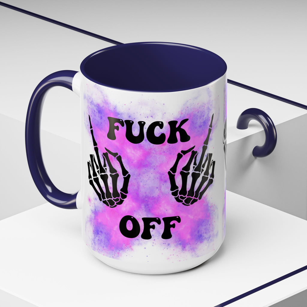 Good Morning Beautiful Fuck Off Skeleton Hands Accent Coffee Mug