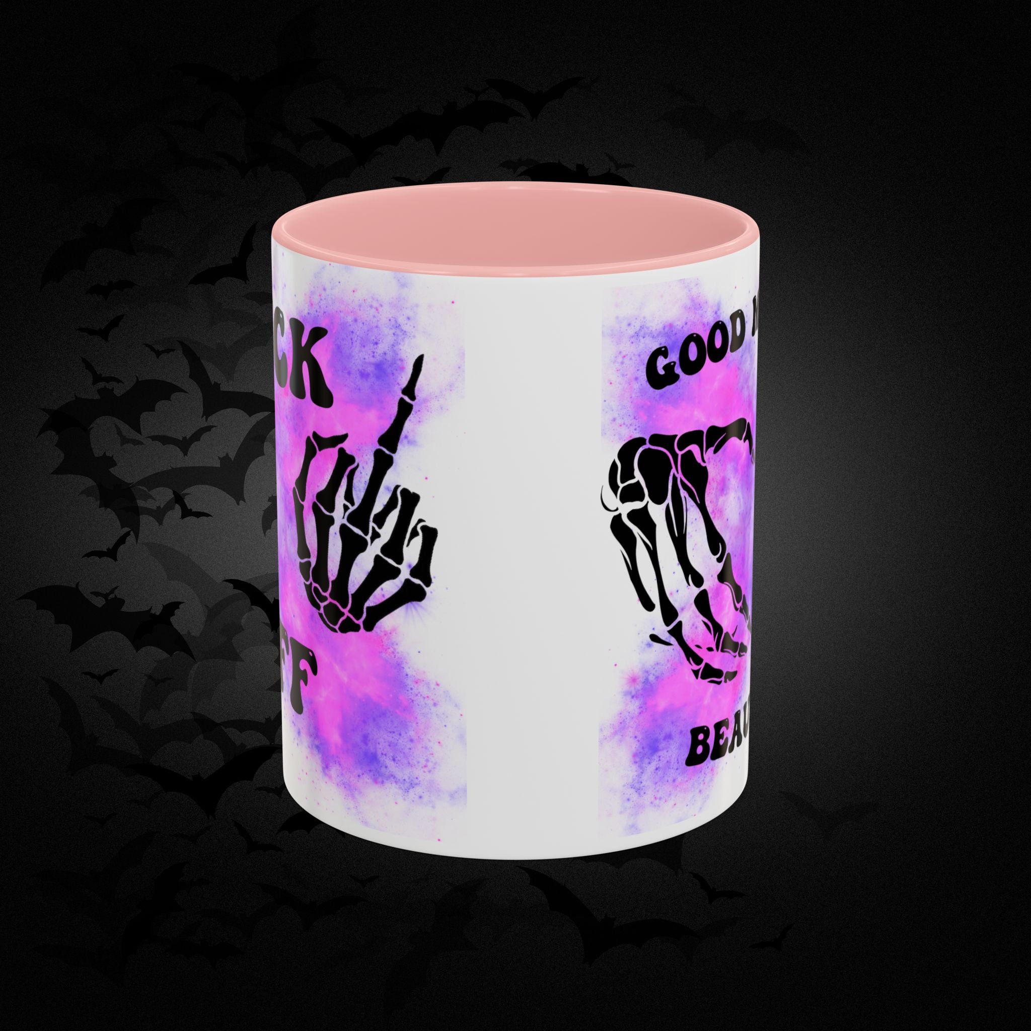 Good Morning Beautiful Fuck Off Skeleton Hands Accent Coffee Mug