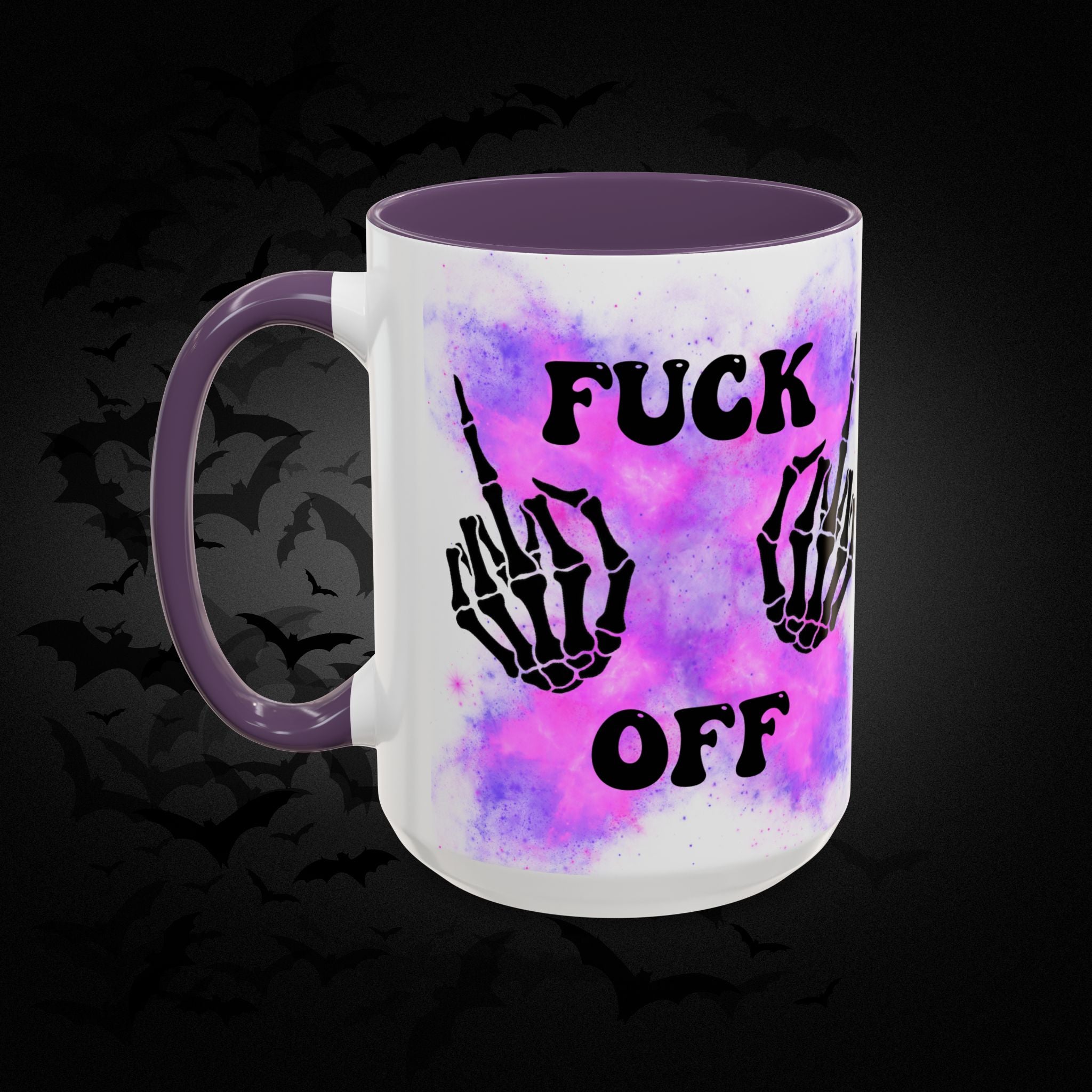 Good Morning Beautiful Fuck Off Skeleton Hands Accent Coffee Mug