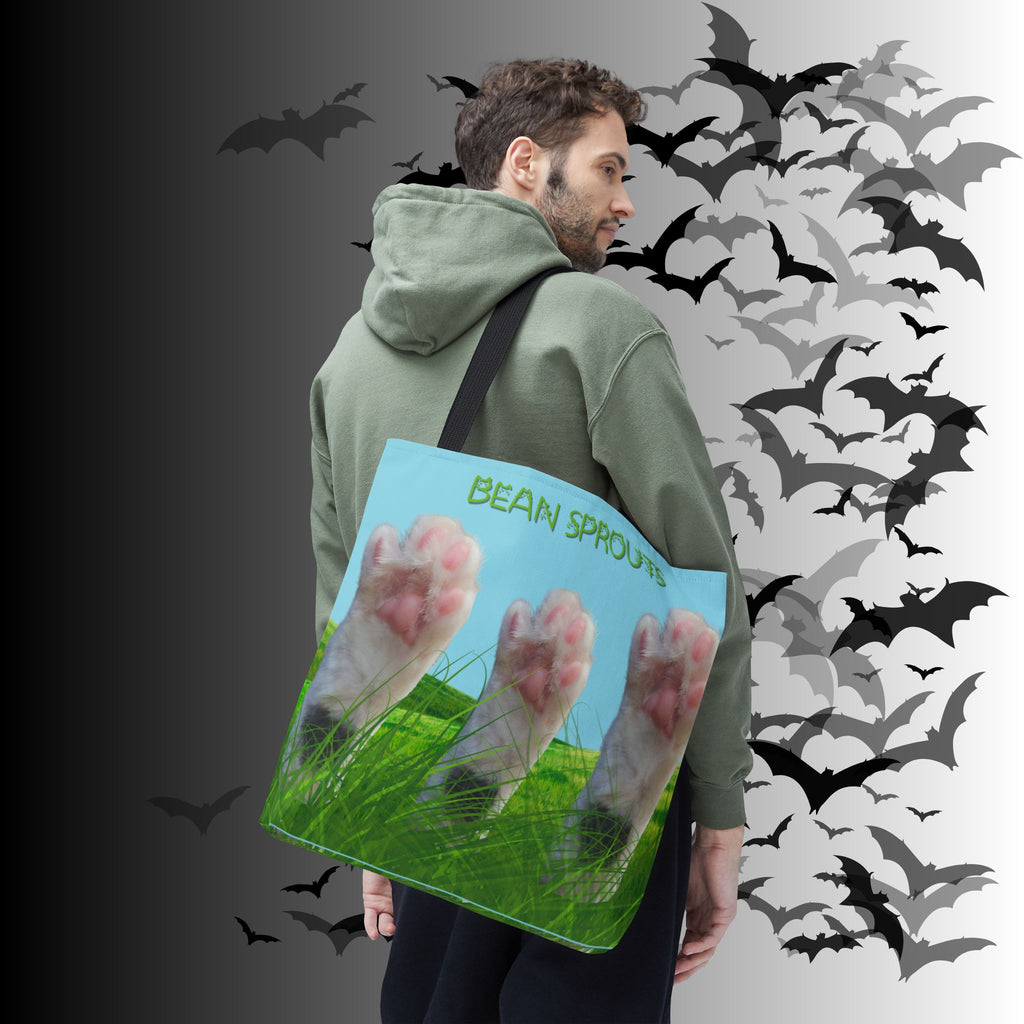 "Bean Sprouts" Cat Paws Tote Bag — Funny Cat Lover Gift