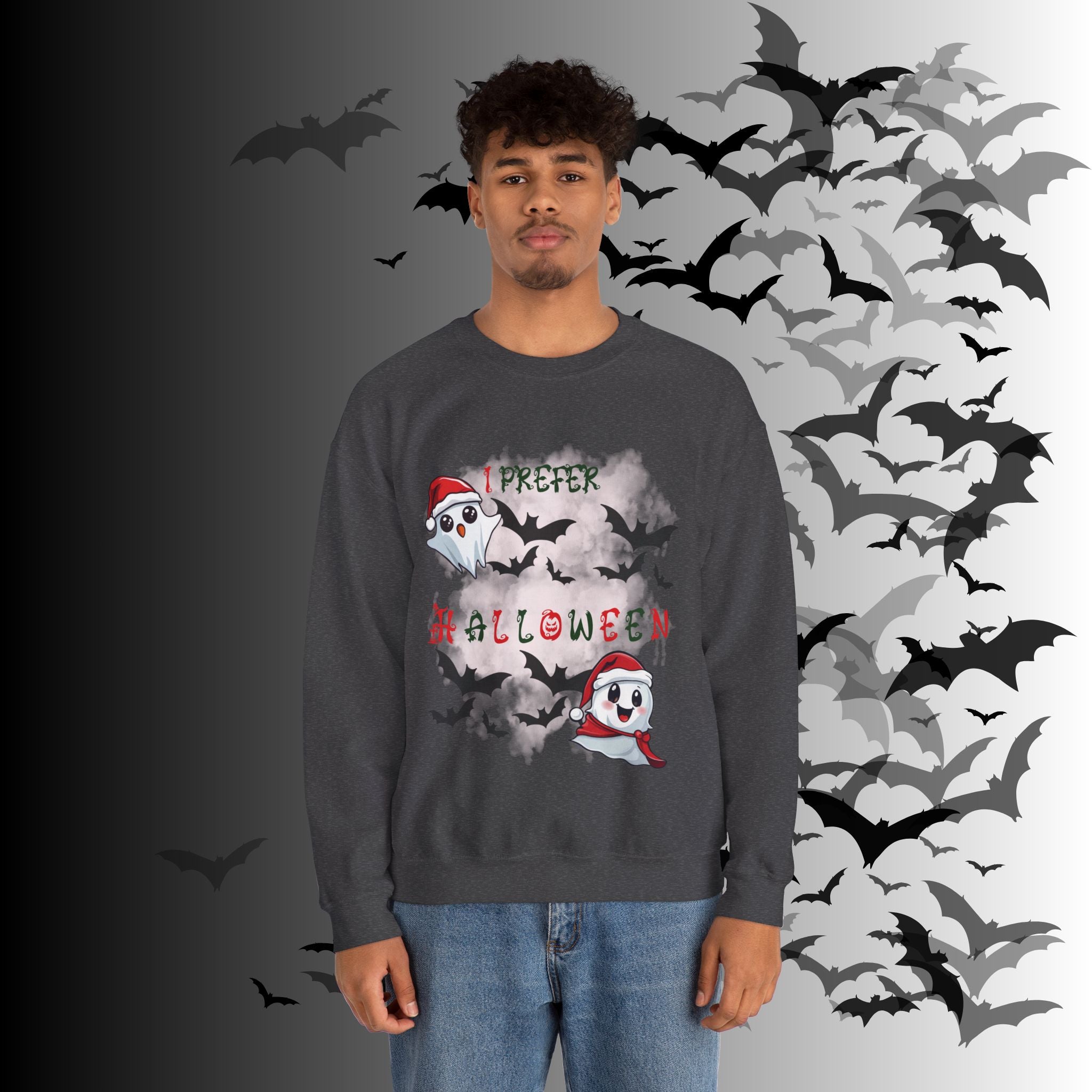 I Prefer Halloween Ghost Crewneck Sweatshirt — Kawaii Gothic Christmas