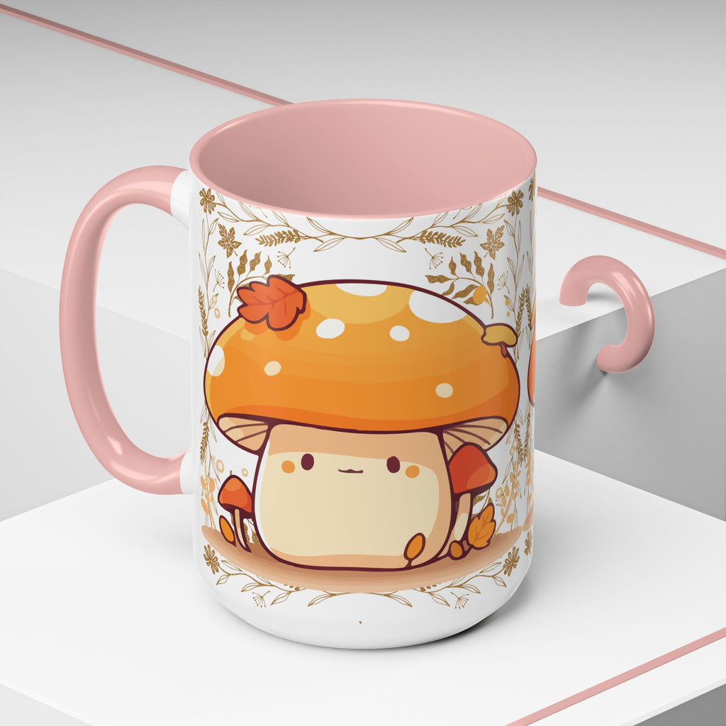 Autumn Mushroom Cute Coffee Mug — Fall Kawaii Accent Mug (11/15oz)