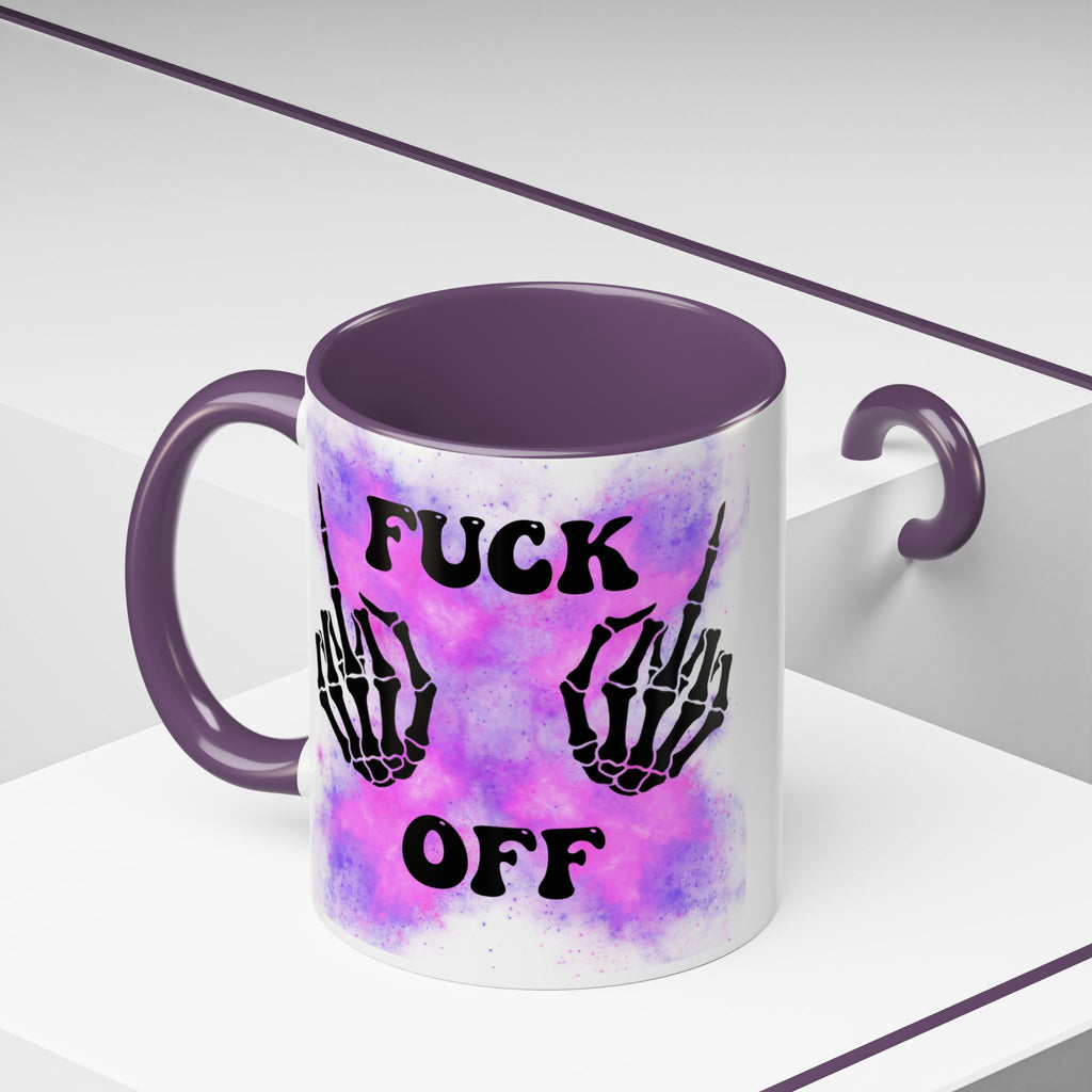 Good Morning Beautiful Fuck Off Skeleton Hands Accent Coffee Mug