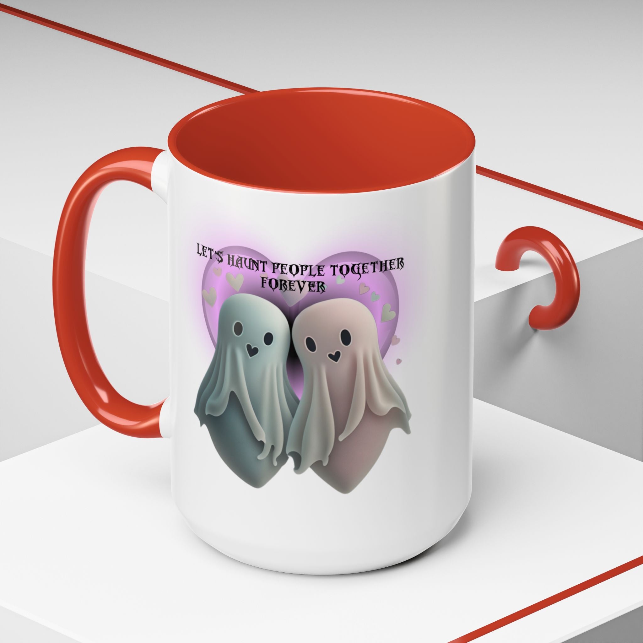 Let's Haunt People Together Forever Coffee Mug — Valloween Ghost Couple Accent Mug