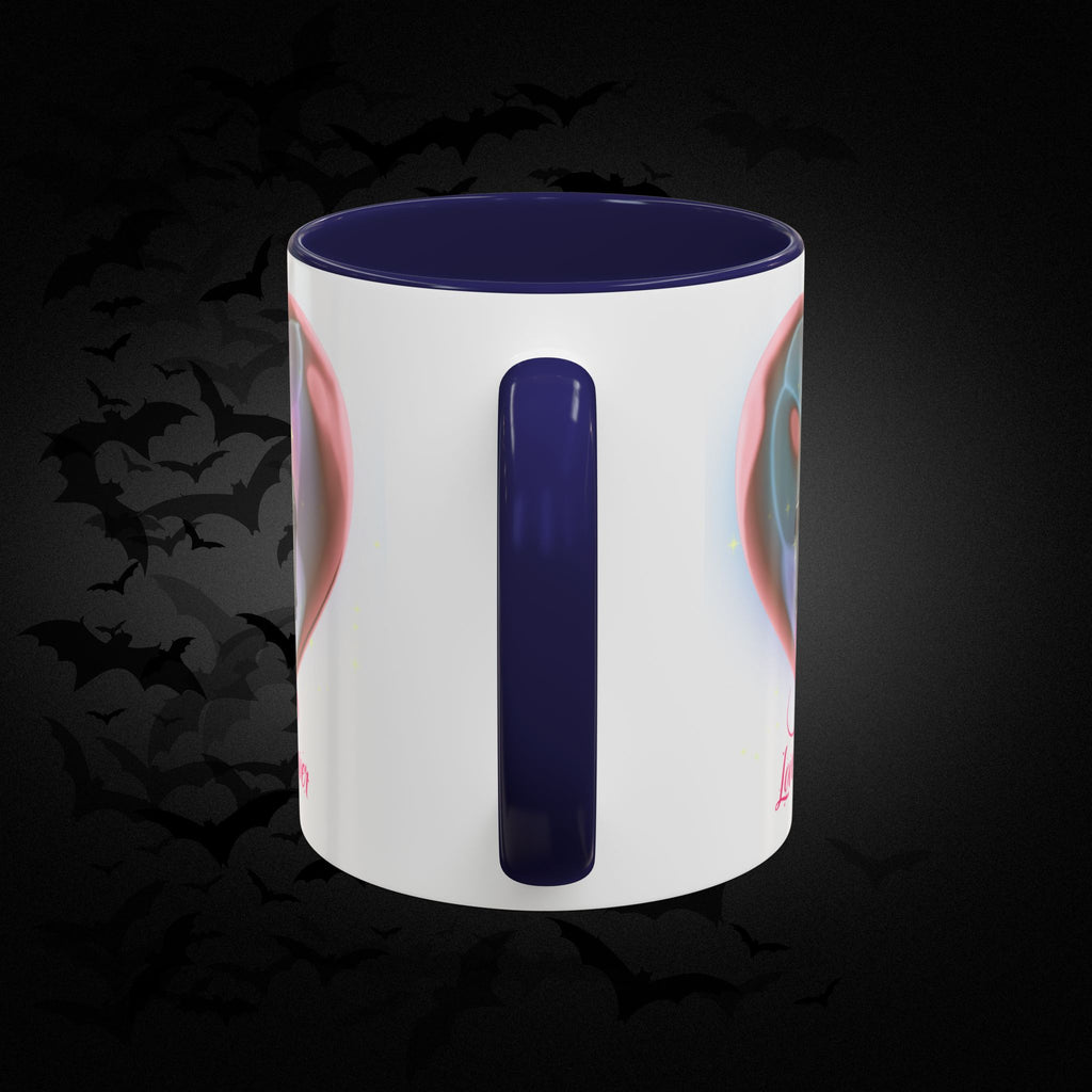 Love You Forever Valloween Coffee Mug — Skeleton Couple Heart Design (11/15oz)