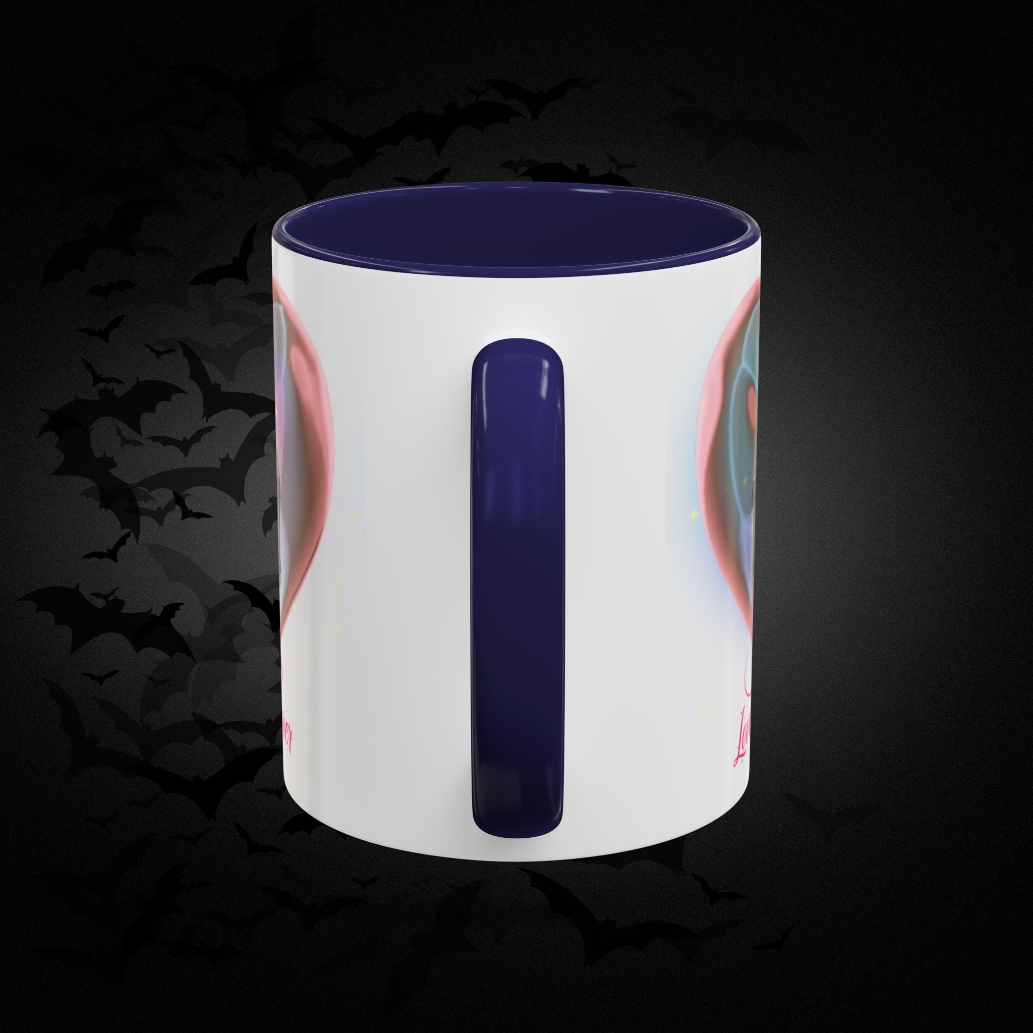 Love You Forever Valloween Coffee Mug — Skeleton Couple Heart Design (11/15oz)