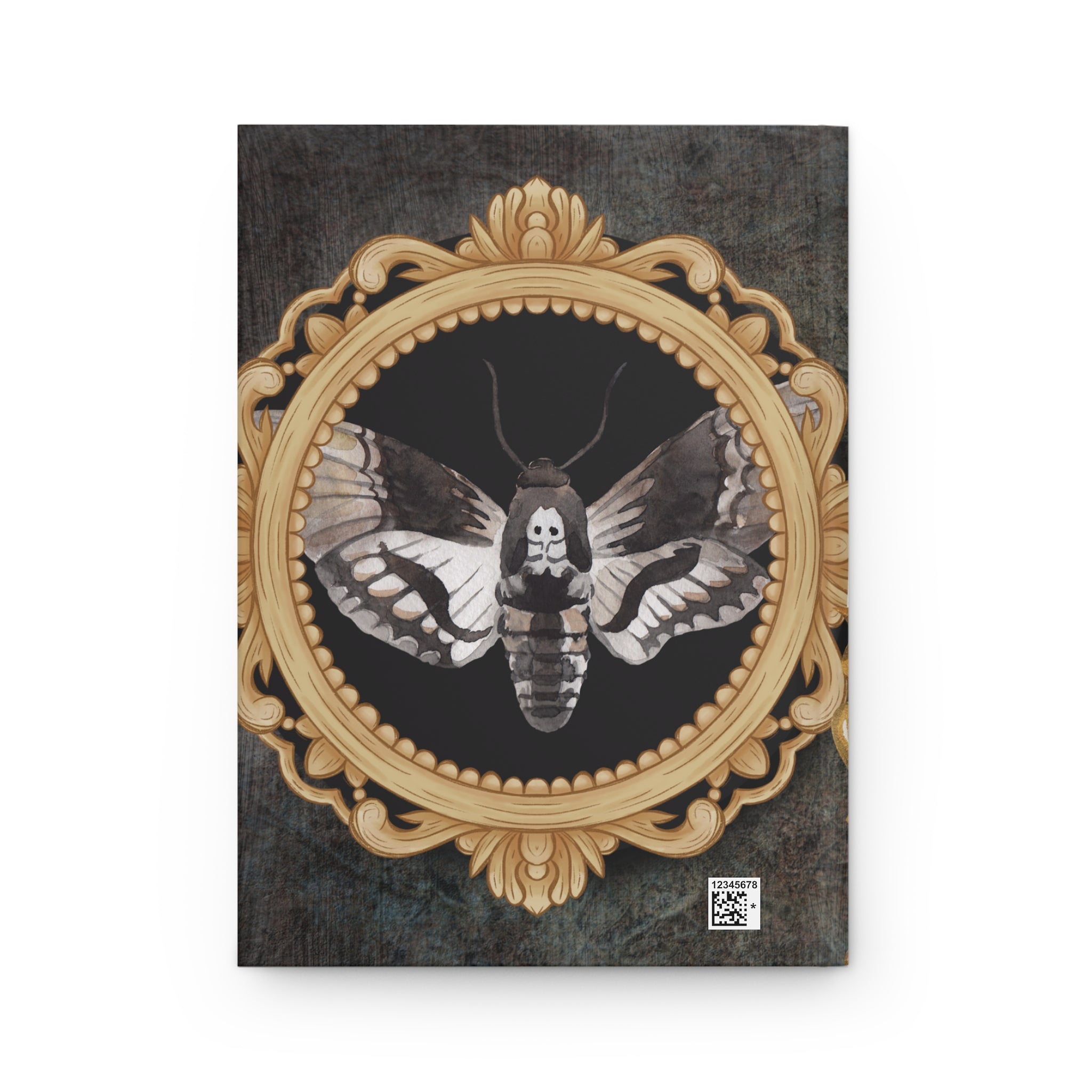 Gothic Death's Head Moth Journal — Gold Cameo Hardcover Spell Book