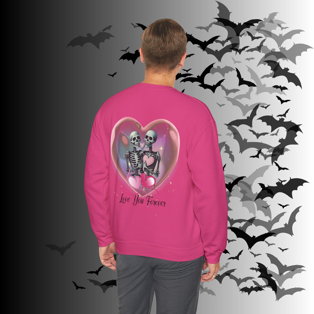 Love You Forever Skeleton Crewneck Sweatshirt — Gothic Valentine's Couples