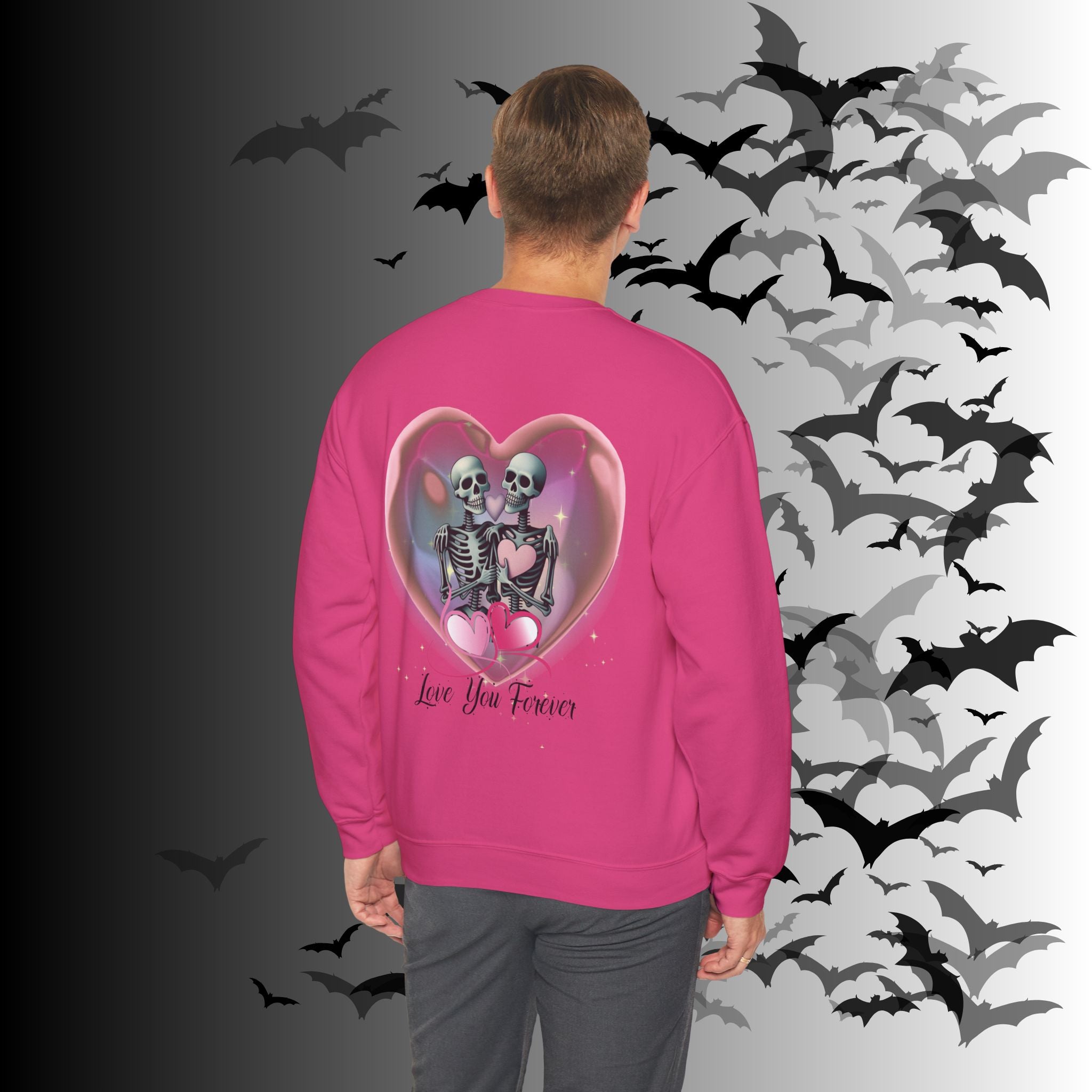 Love You Forever Skeleton Crewneck Sweatshirt — Gothic Valentine's Couples